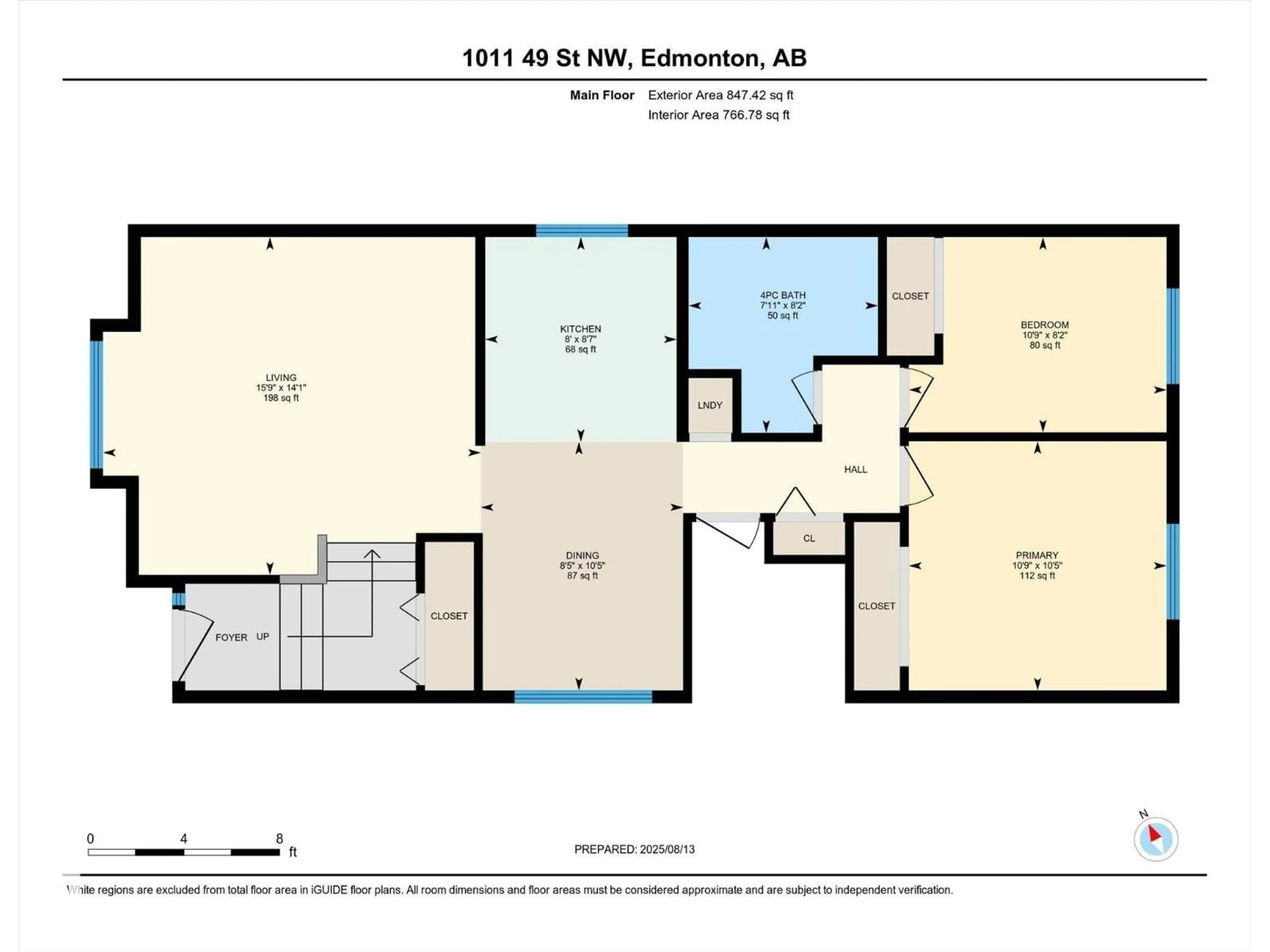Floor plan for 1011 49 ST, Edmonton Alberta T6L4C8