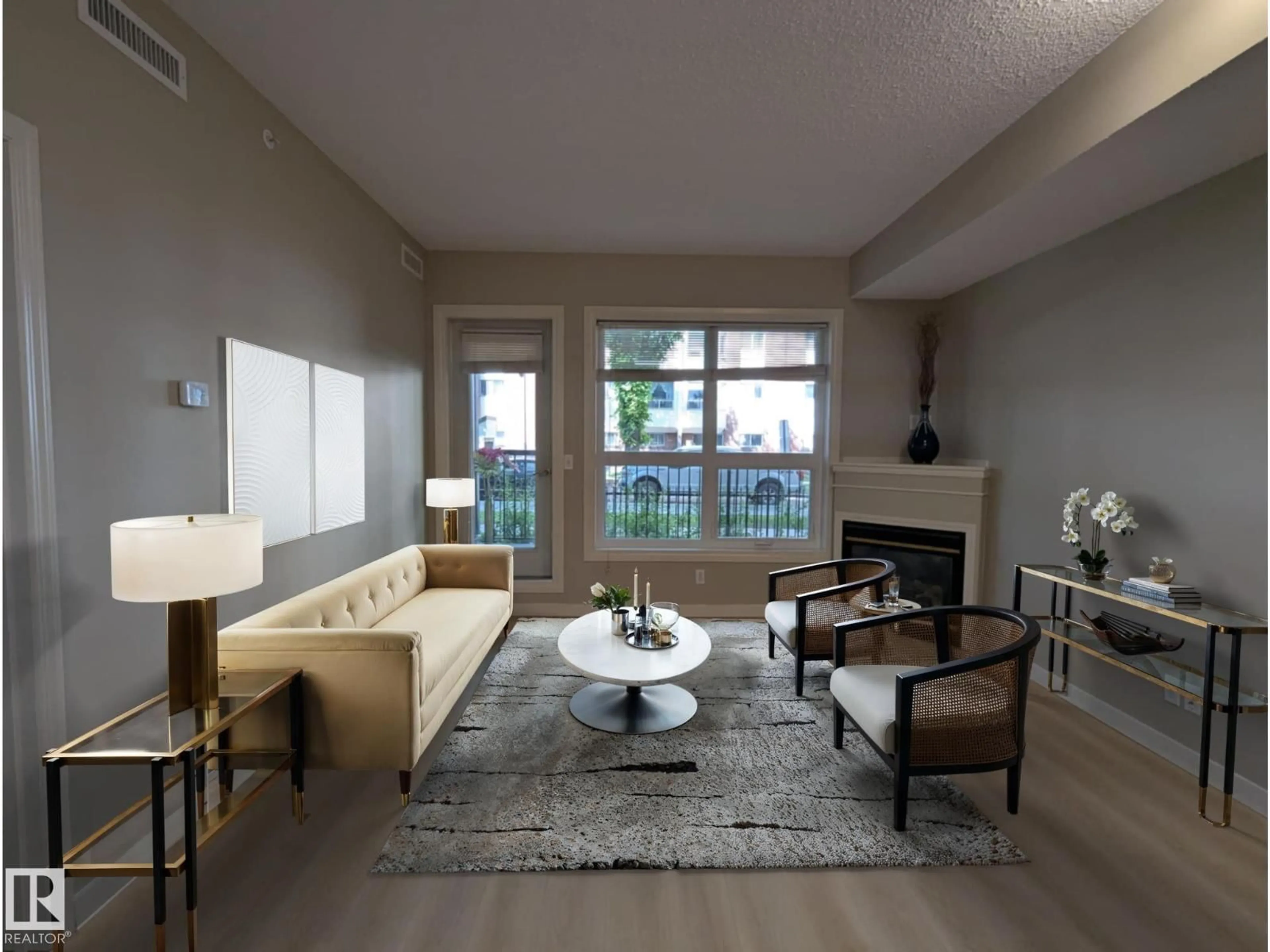 Living room with furniture, unknown for #102 - 11109 84 AV, Edmonton Alberta T6G2W4