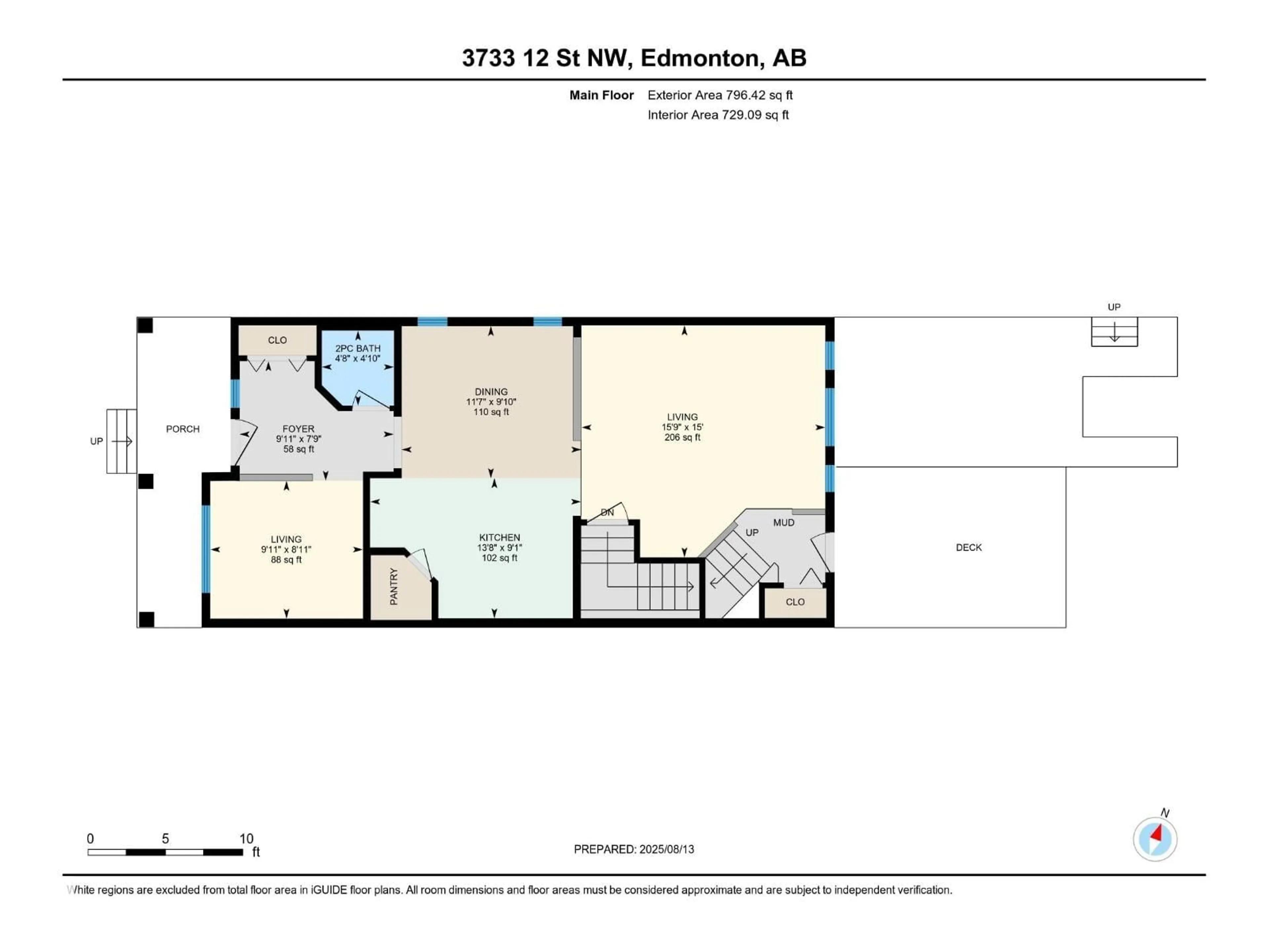 Floor plan for 3733 12 ST, Edmonton Alberta T6T0E6