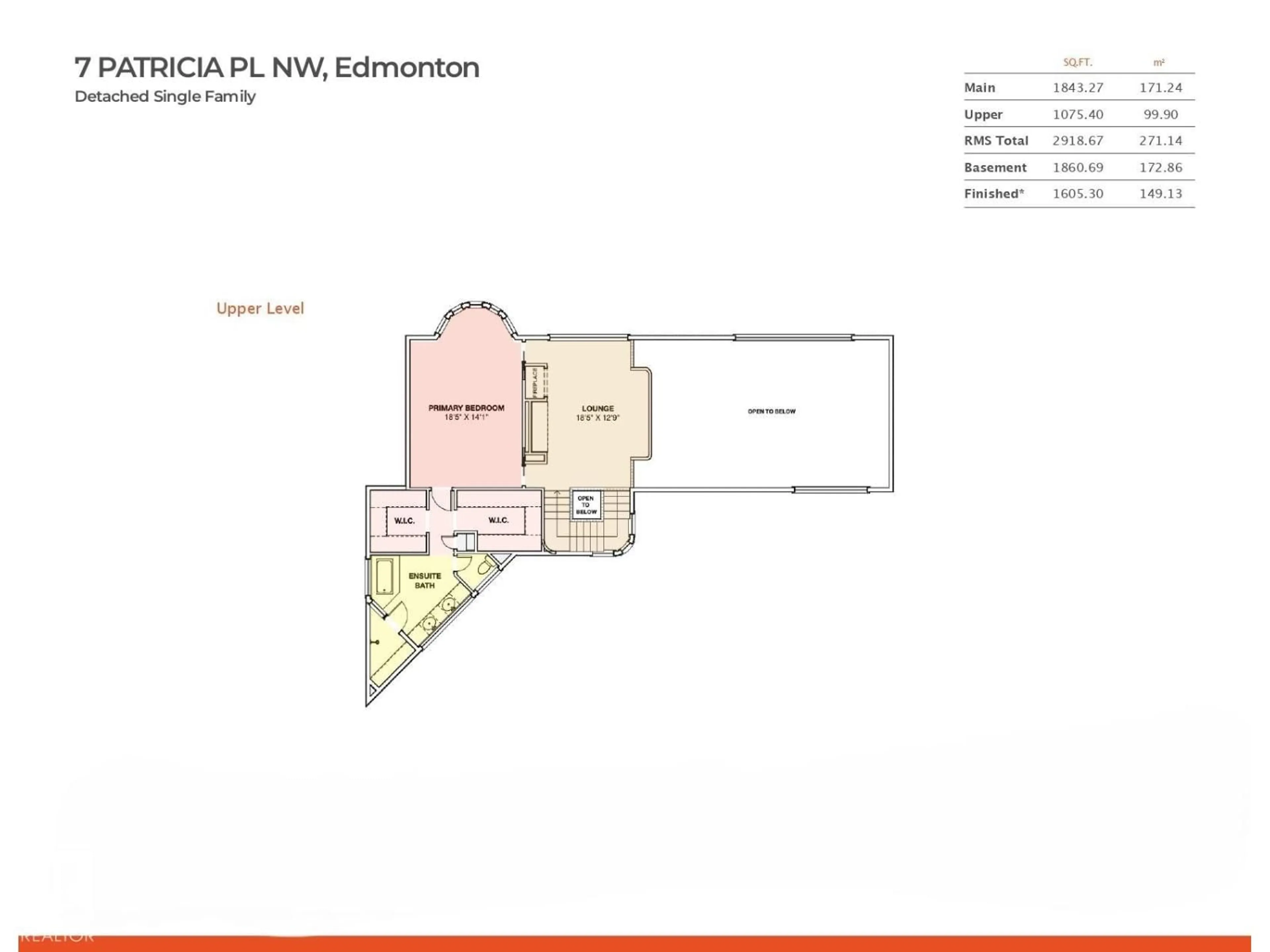 Floor plan for 7 PATRICIA PL, Edmonton Alberta T5T5Y1