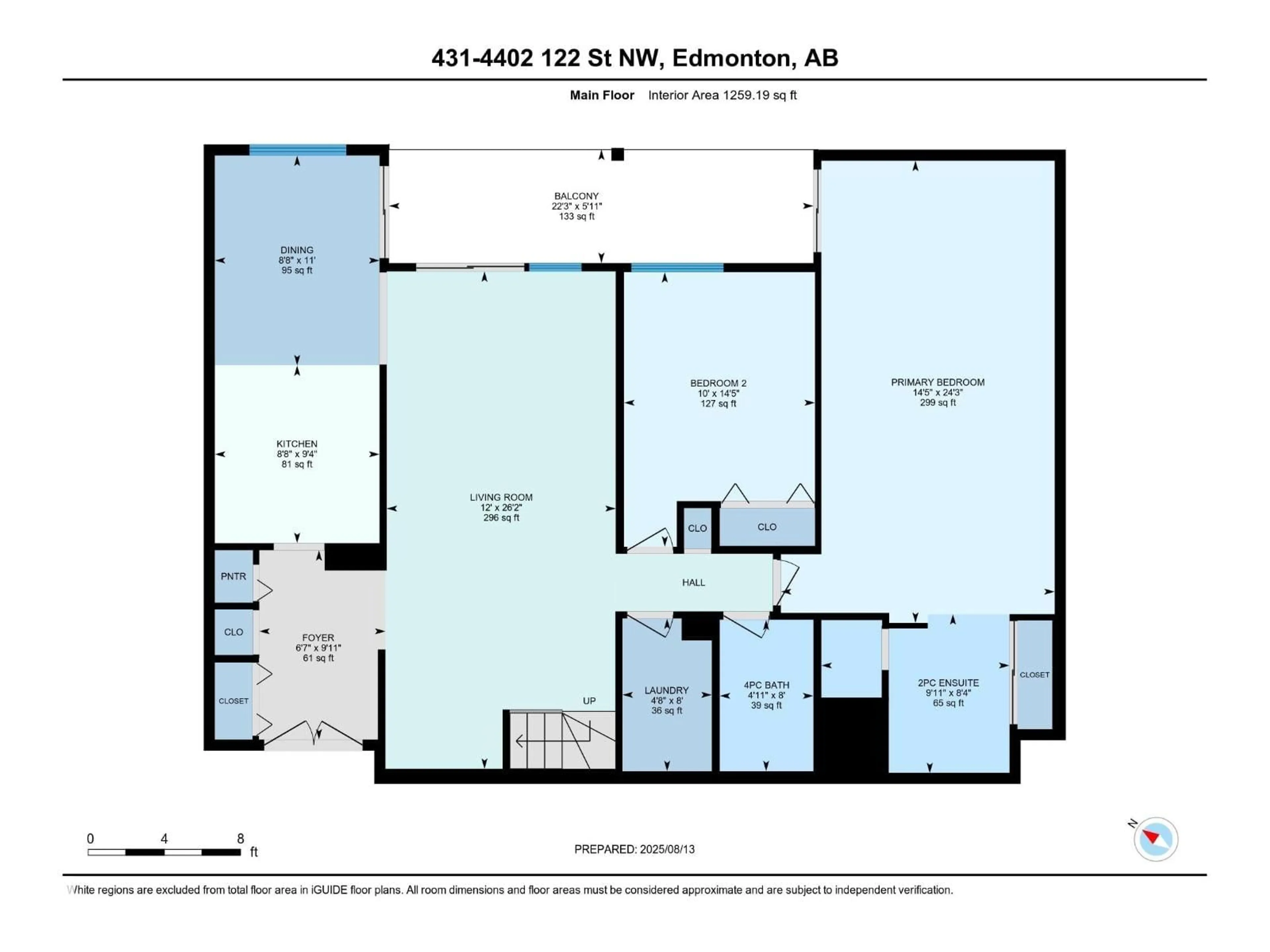 Floor plan for 4404 - 431 122 ST, Edmonton Alberta T6J4A9