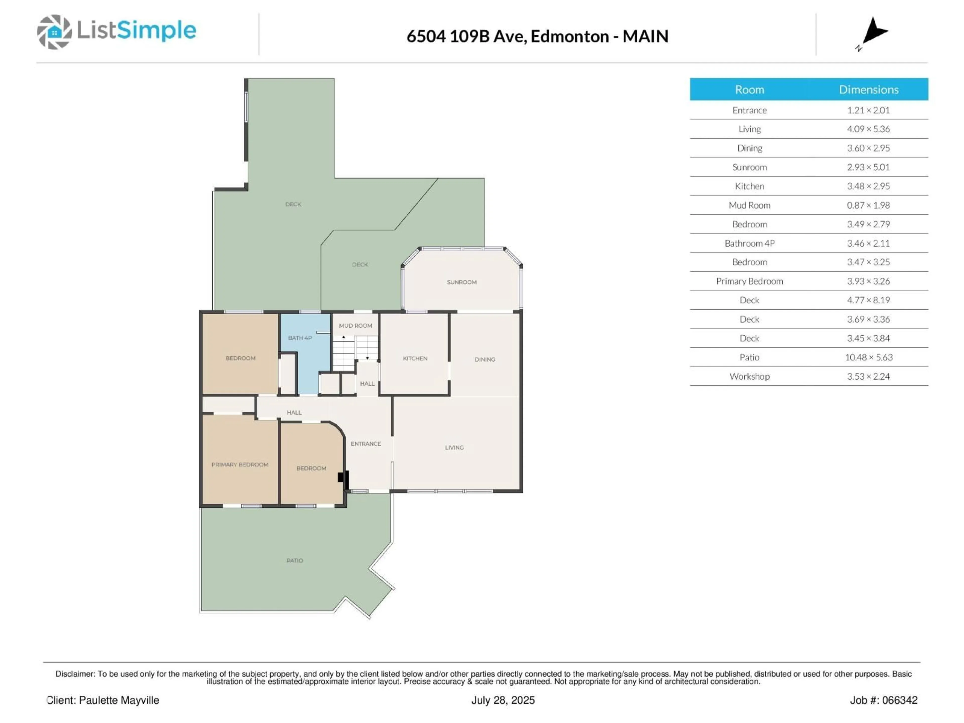 Floor plan for 6504 109B AV NW, Edmonton Alberta T6A1S8