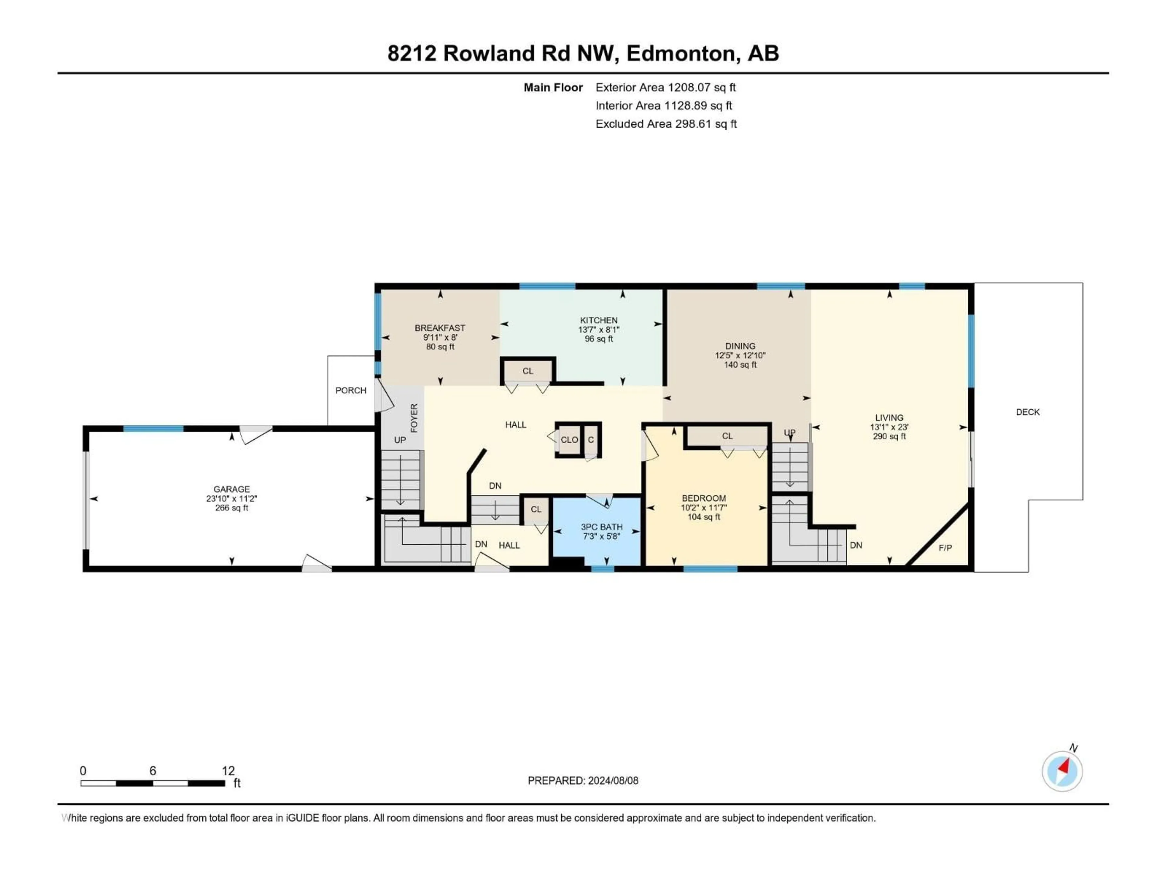 Floor plan for 8212 ROWLAND RD, Edmonton Alberta T6A3W9
