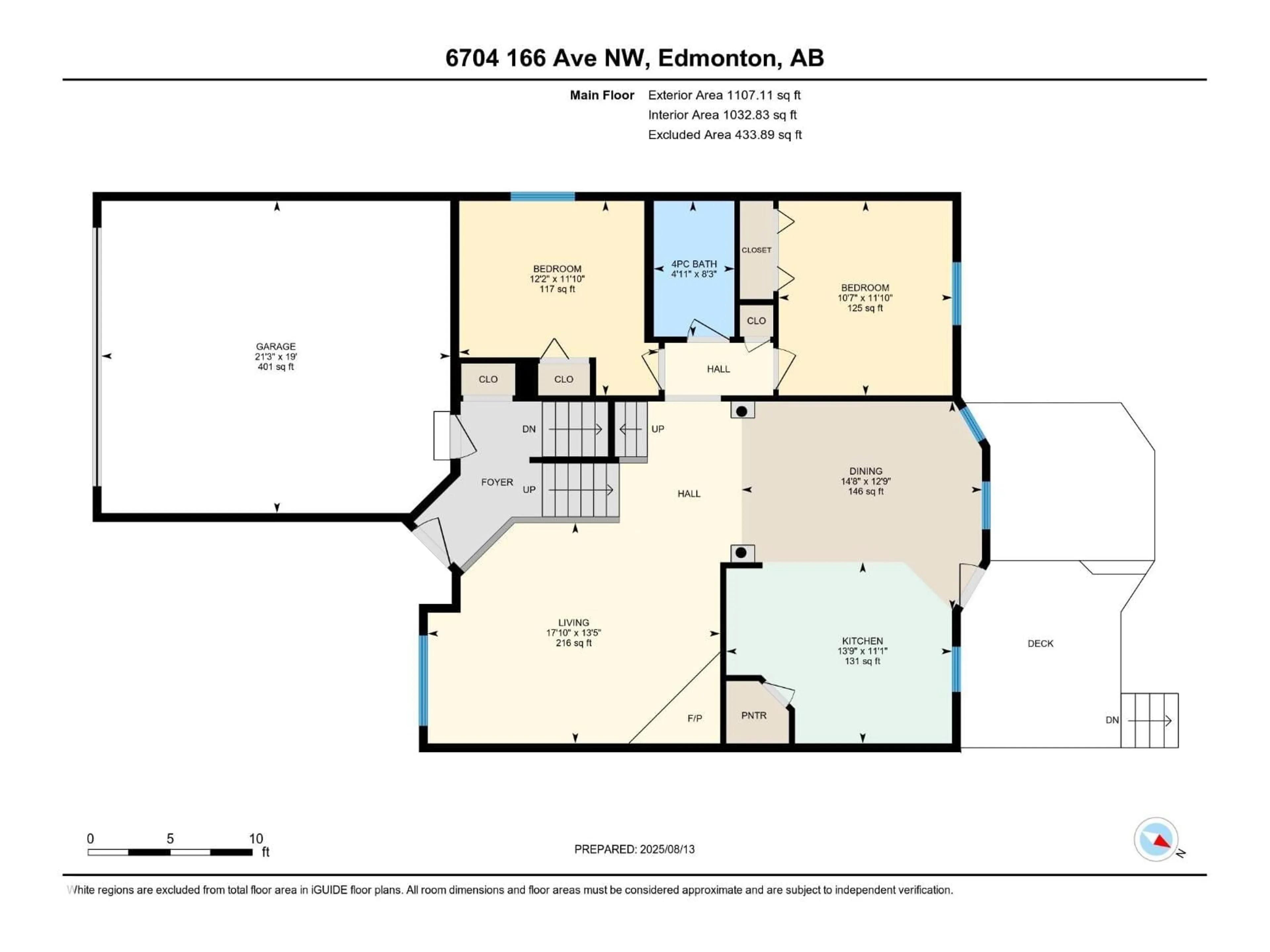Floor plan for 6704 166 AV, Edmonton Alberta T5Z3P7