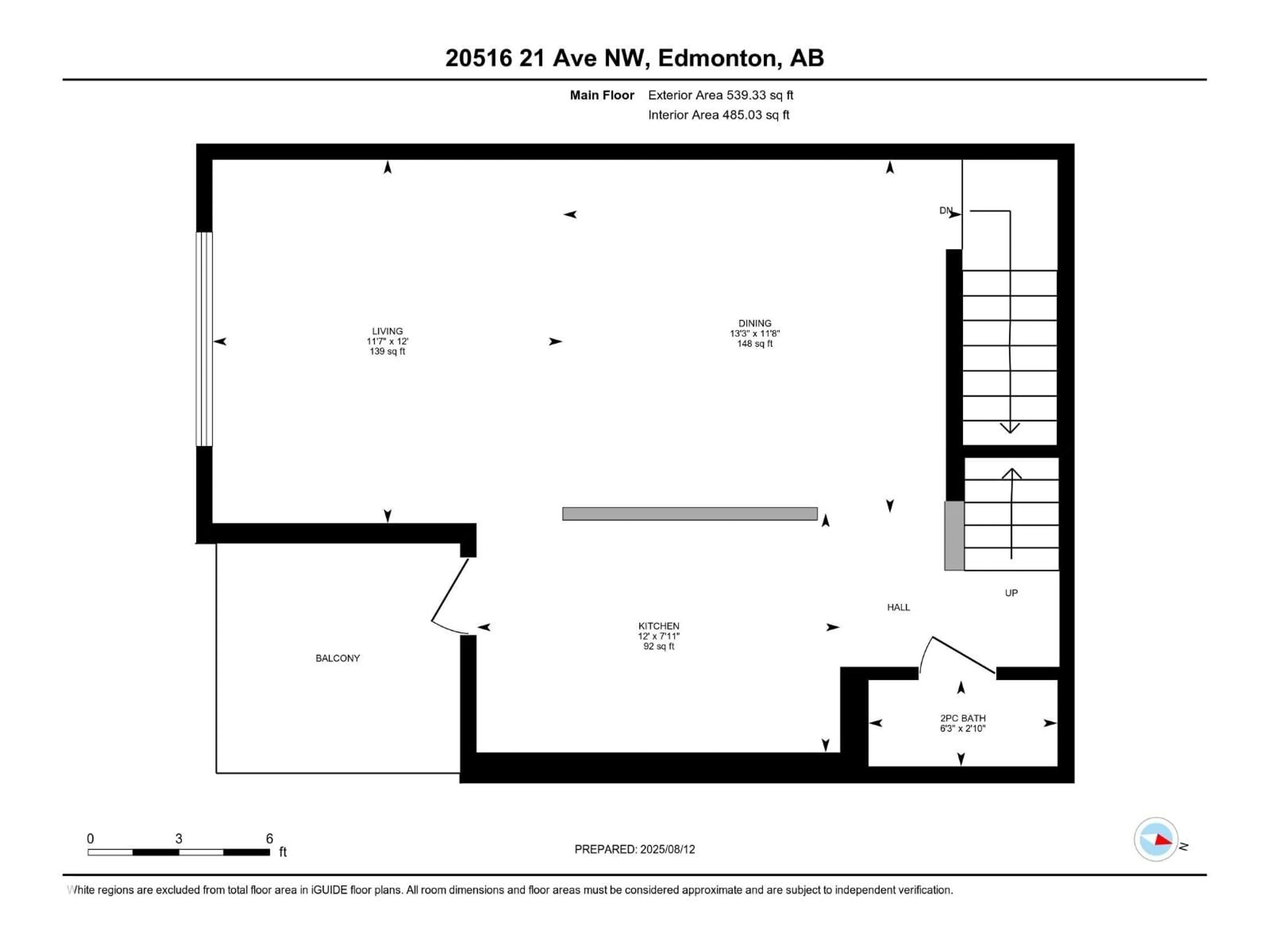 Floor plan for NW - 20516 21 AV, Edmonton Alberta T6M1M8