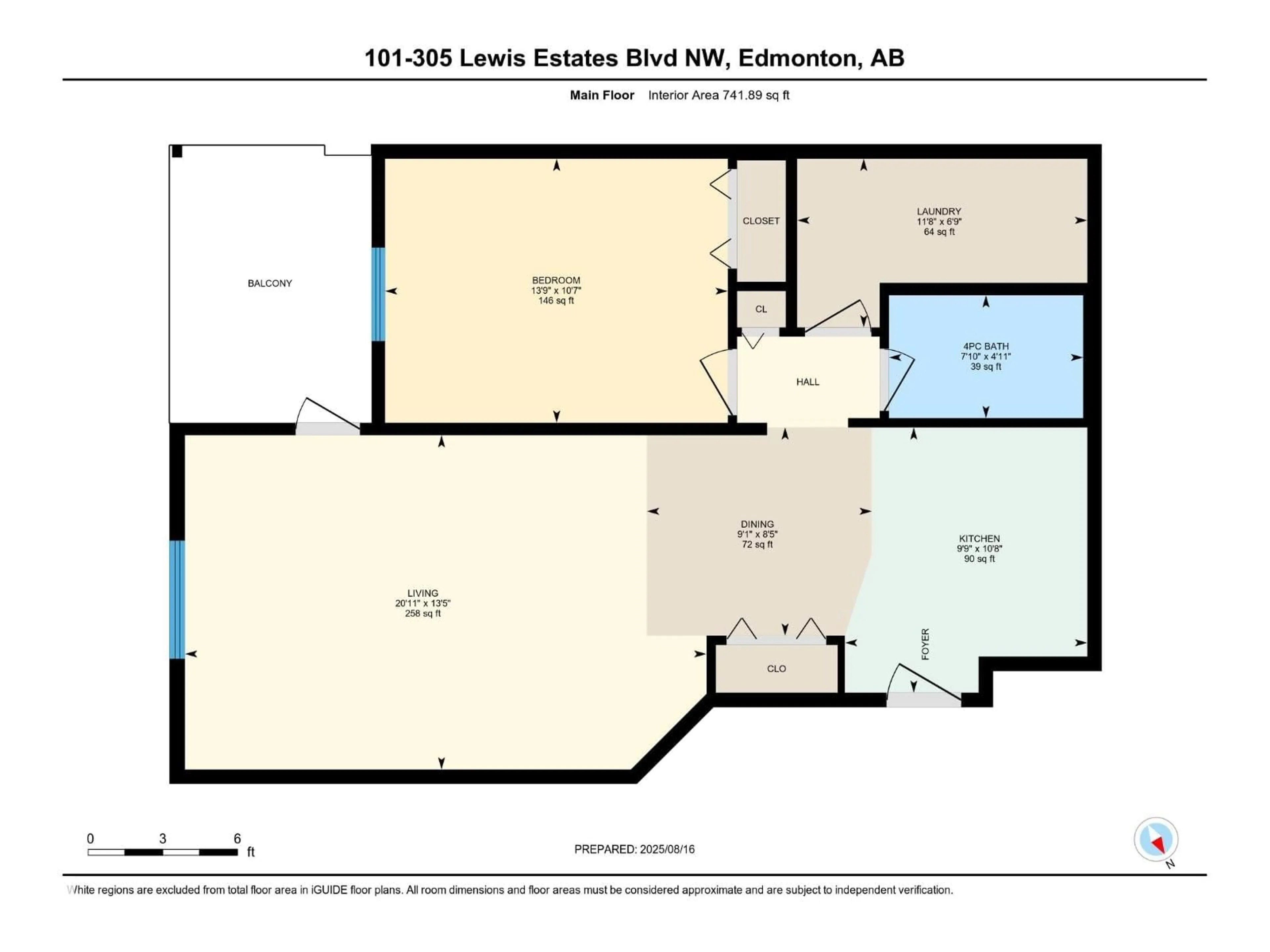 Floor plan for 101 - 304 LEWIS ESTATES BV, Edmonton Alberta T5T6Y7