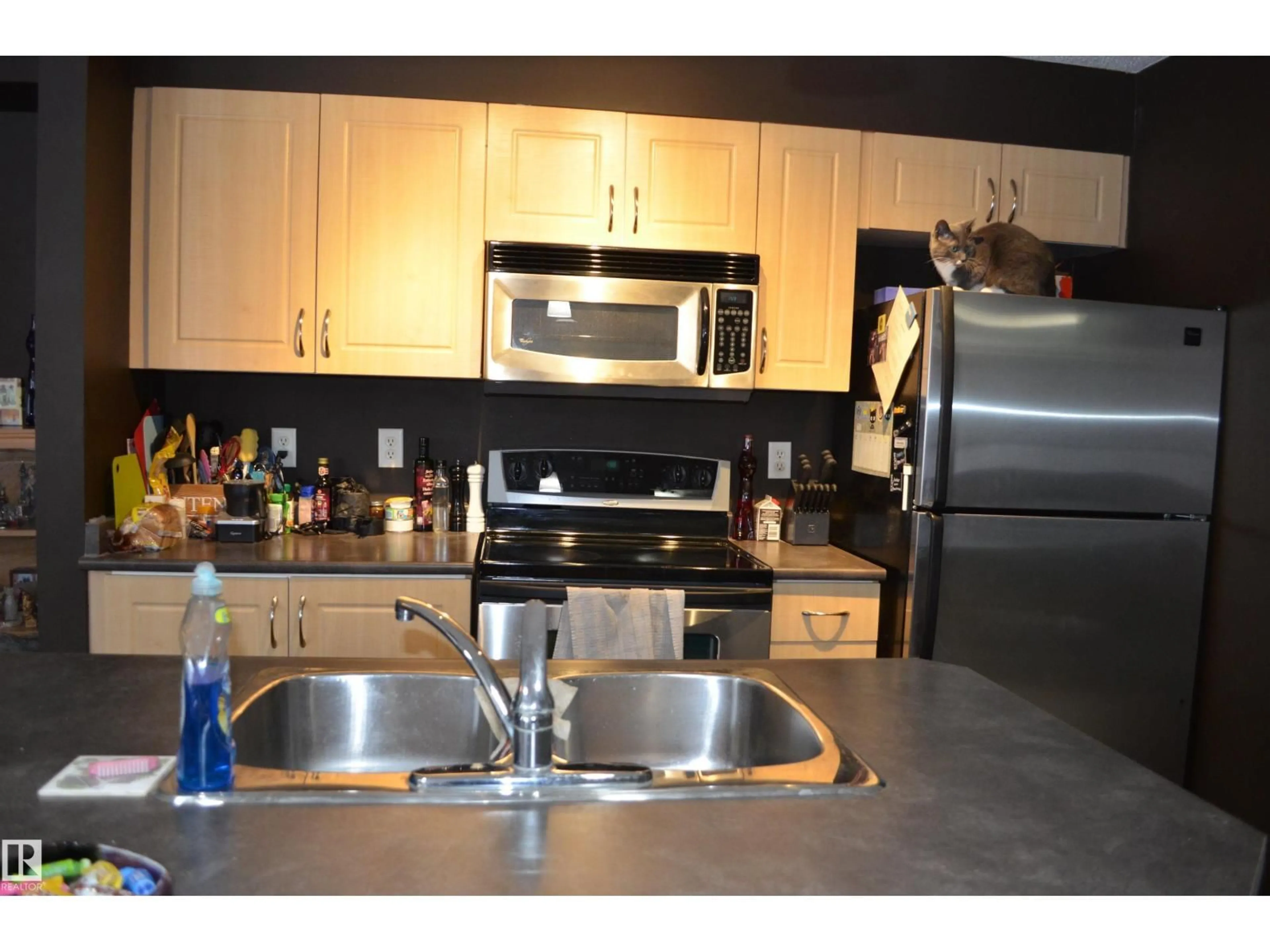 Standard kitchen, wood/laminate floor for #111 - 11445 ELLERSLIE RD, Edmonton Alberta T6W1T1