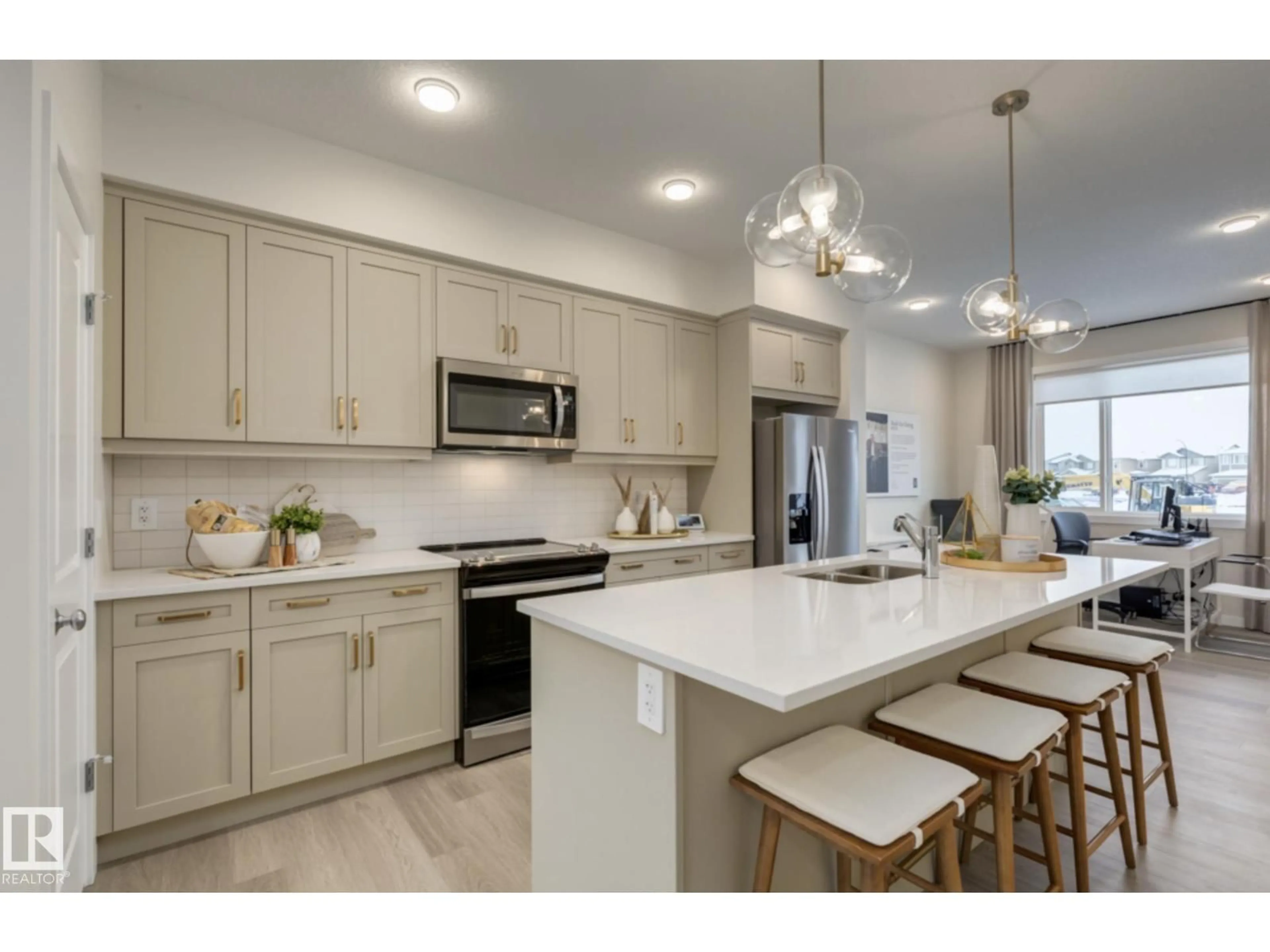 Open concept kitchen, ceramic/tile floor for 7020 50A AV, Beaumont Alberta T4X3E6