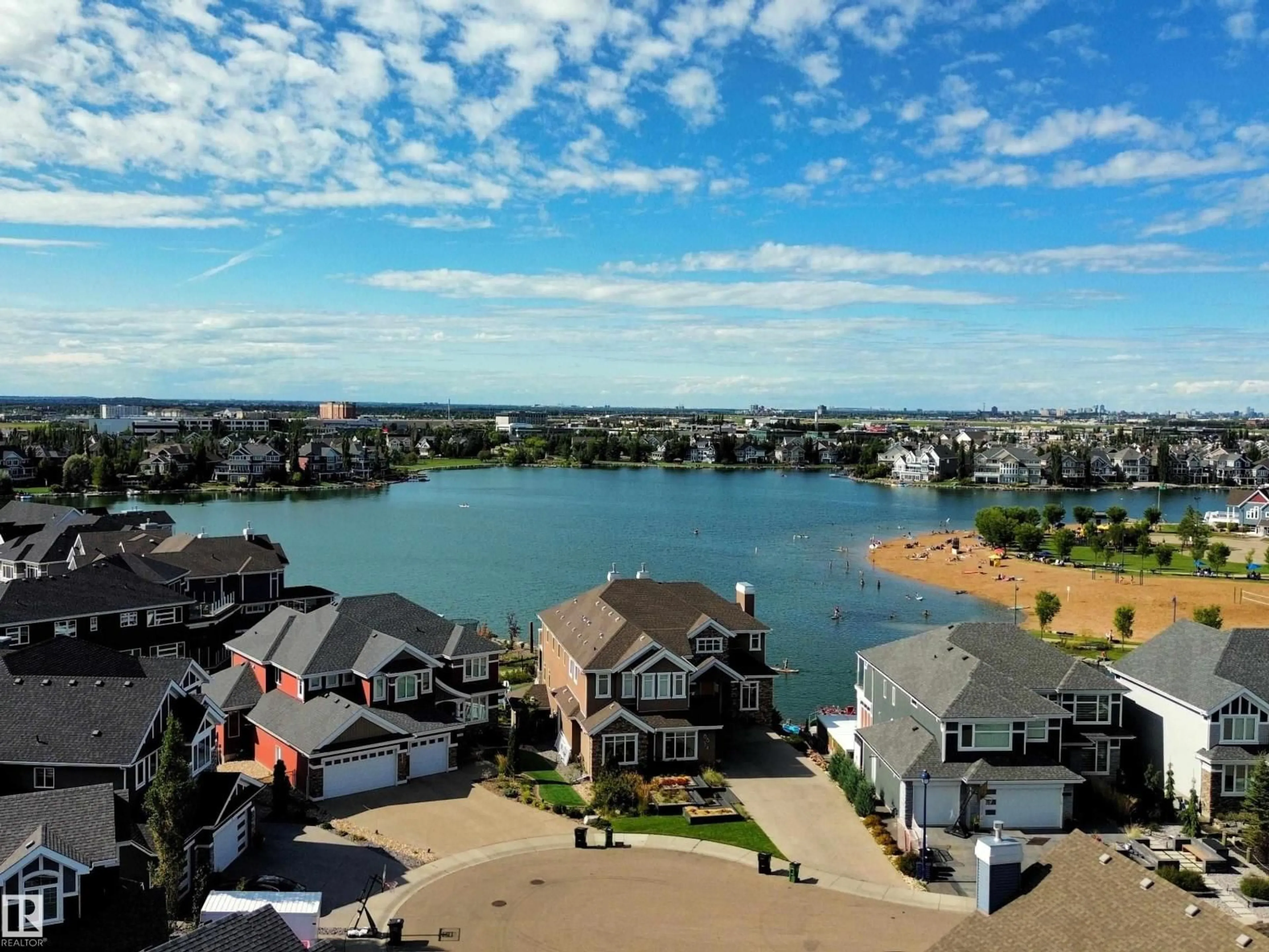 A pic from outside/outdoor area/front of a property/back of a property/a pic from drone, water/lake/river/ocean view for SW - 8829 19 AV, Edmonton Alberta T5Z3K4