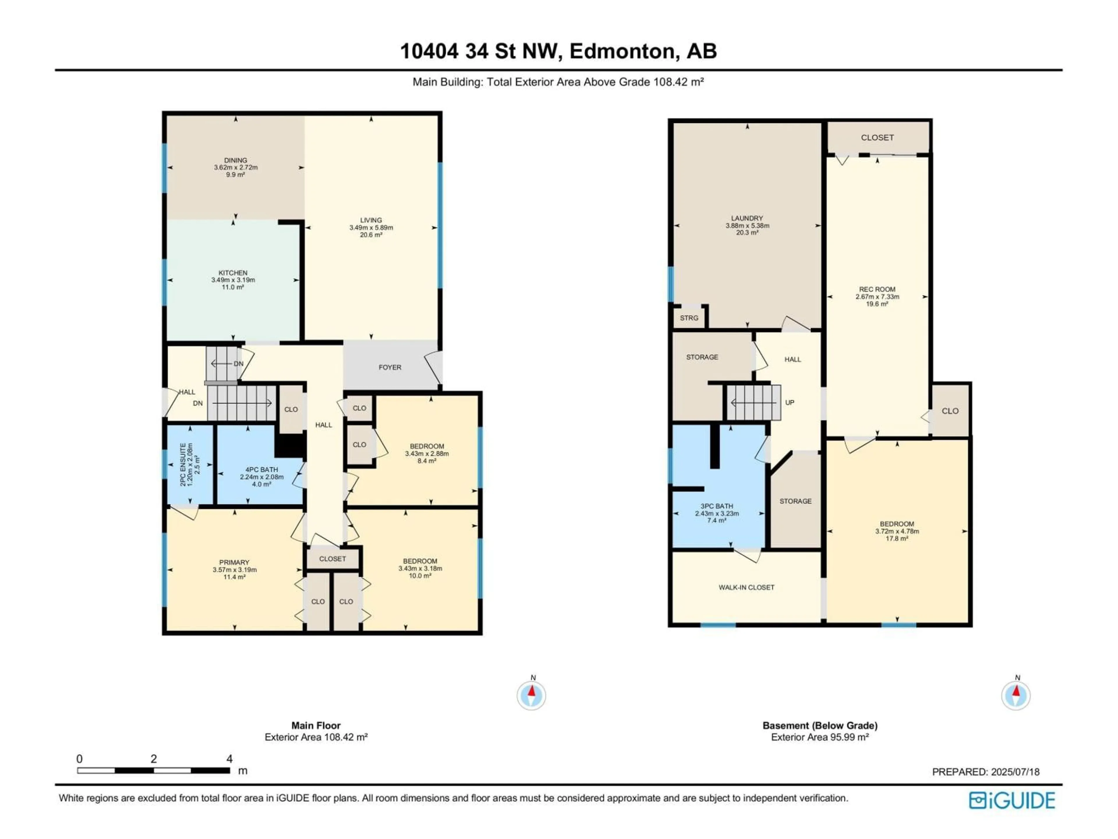 Floor plan for 10404 34 ST, Edmonton Alberta T5W1X9