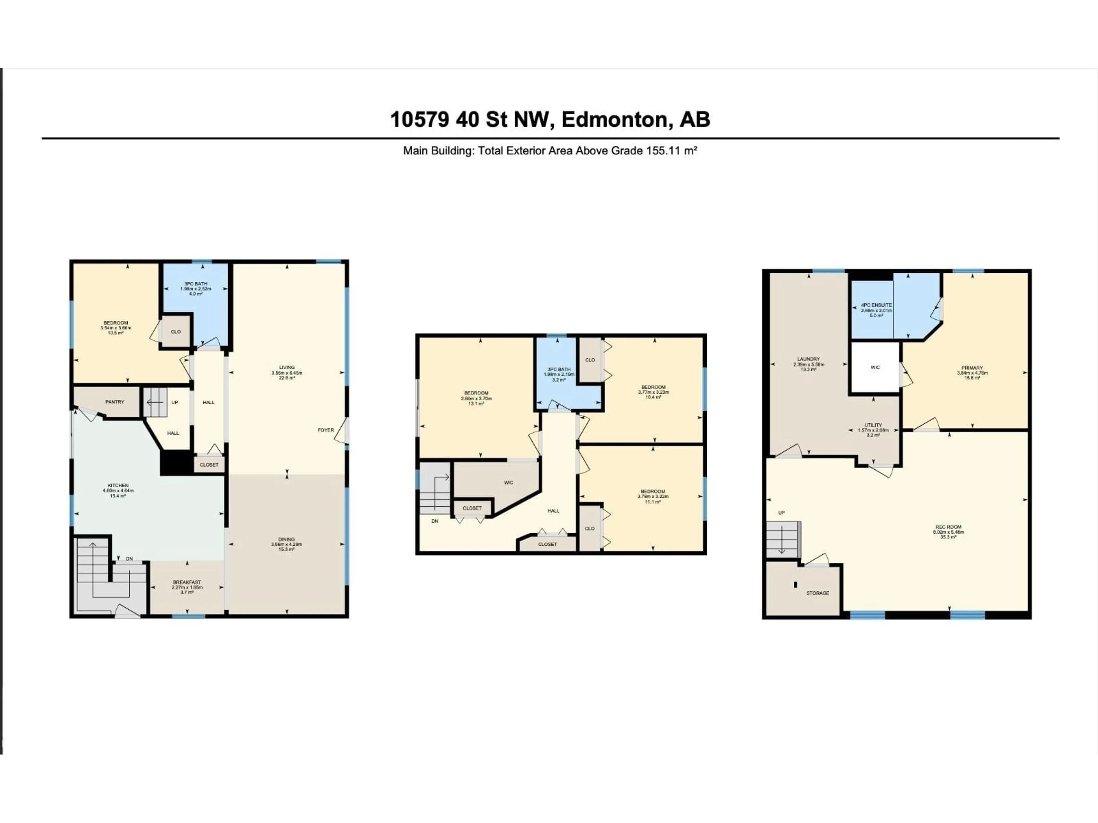 Floor plan for 10579 40 ST, Edmonton Alberta T6A1S9