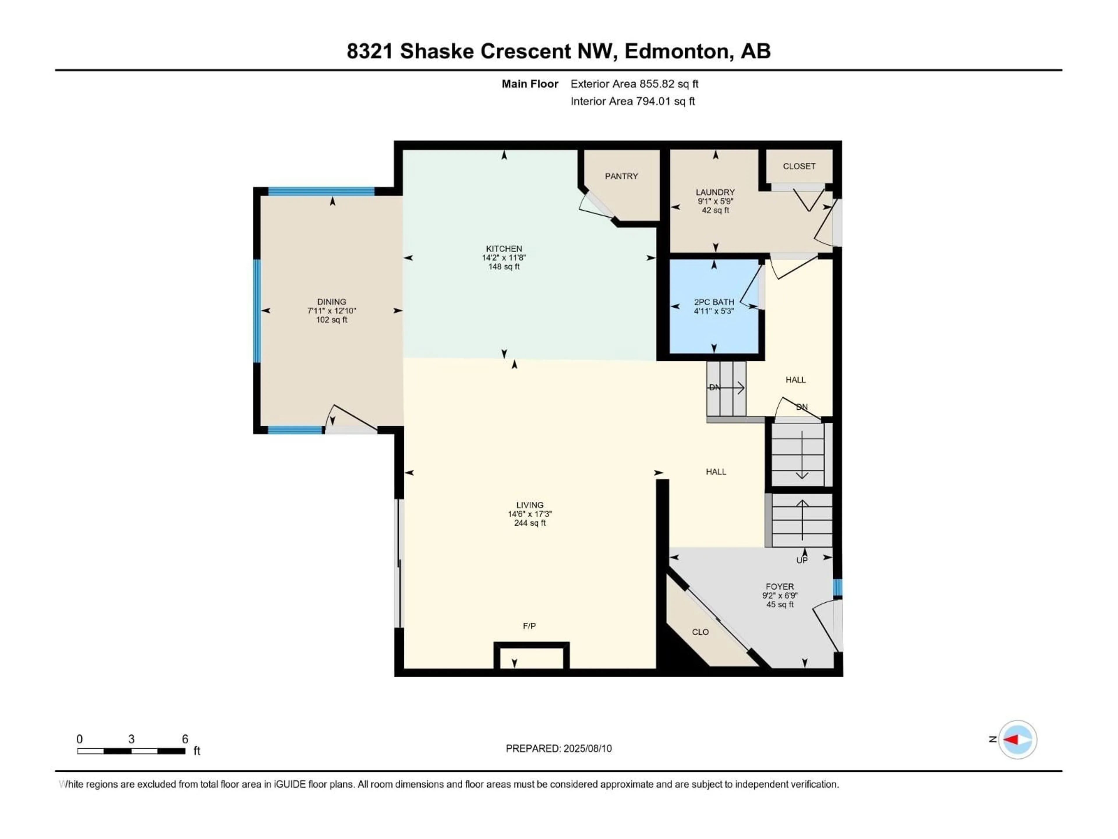 Floor plan for 8321 SHASKE CR, Edmonton Alberta T6R3V8
