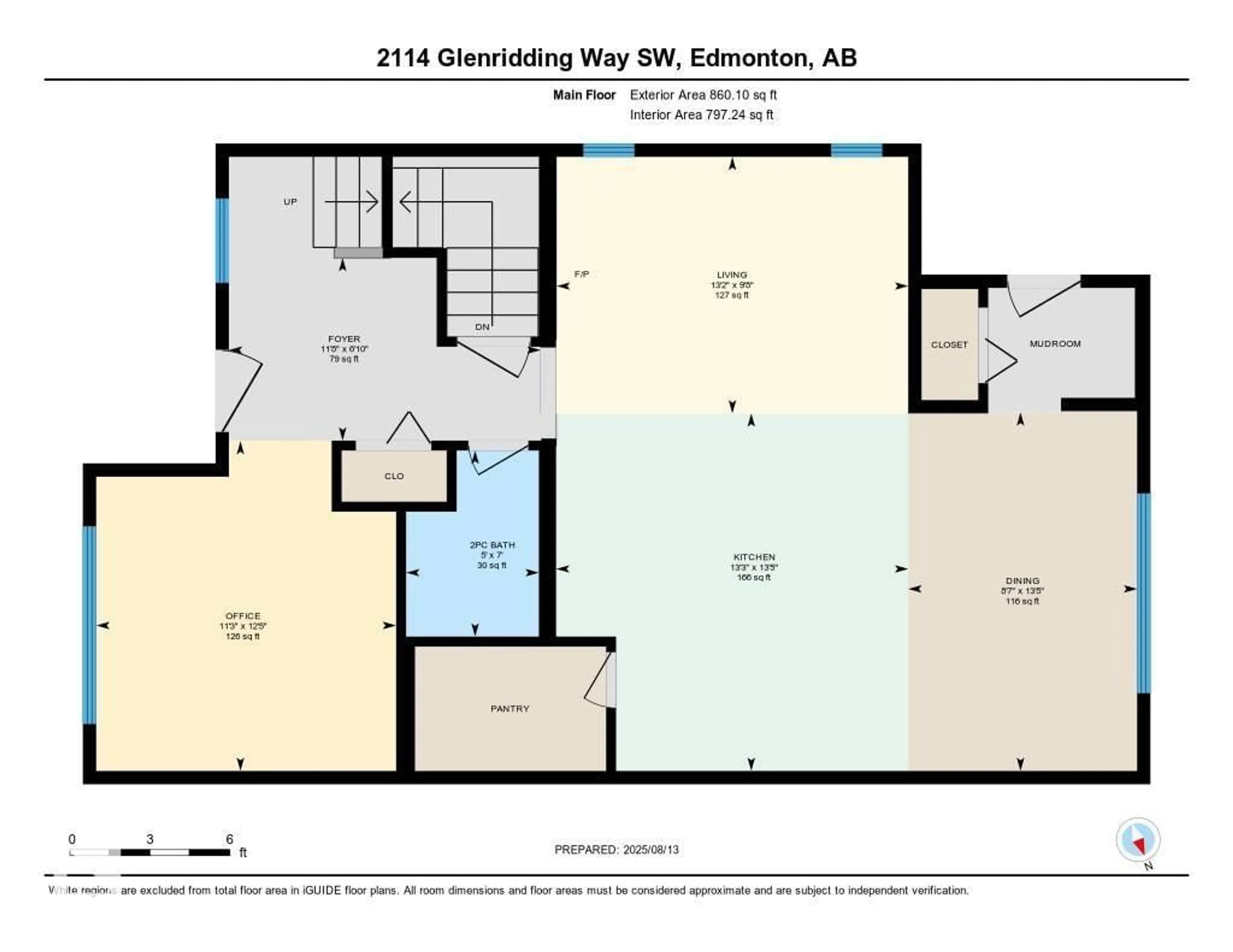 Floor plan for 2114 GLENRIDDING WAY, Edmonton Alberta T6W2H4