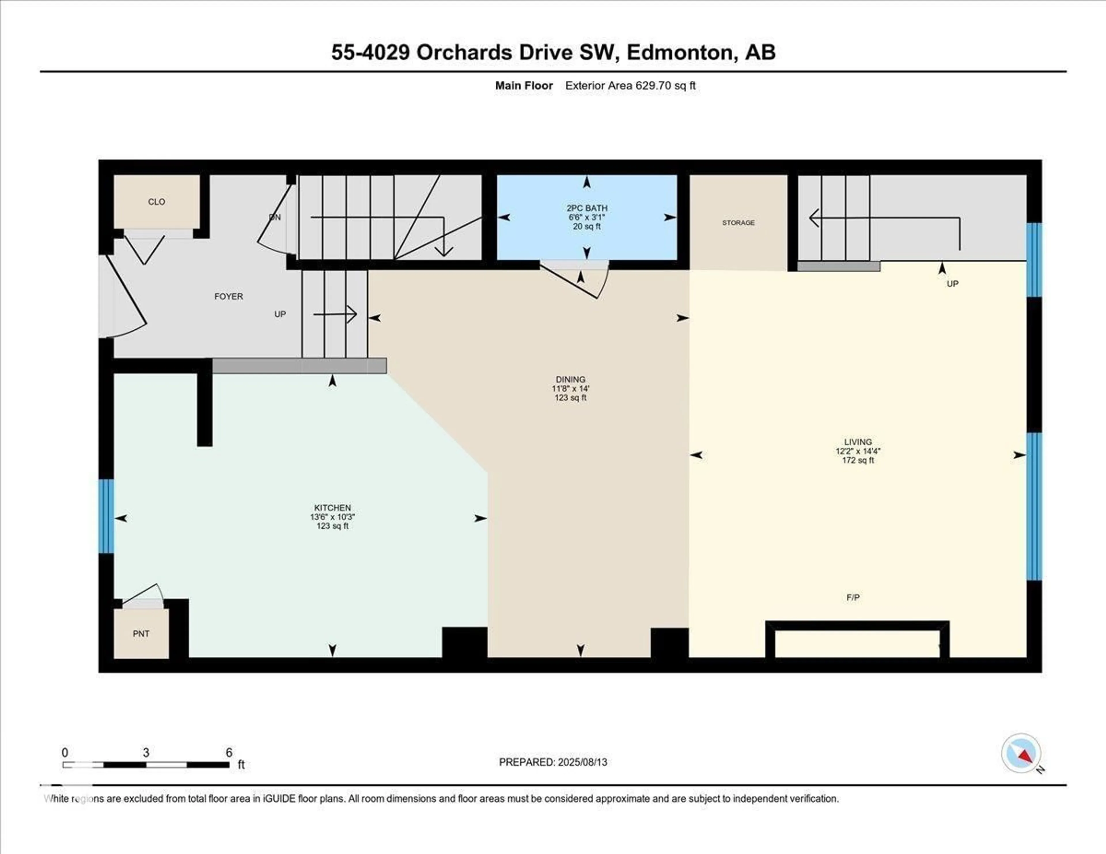 Floor plan for 55 - 4029 ORCHARDS DR, Edmonton Alberta T6X1V2