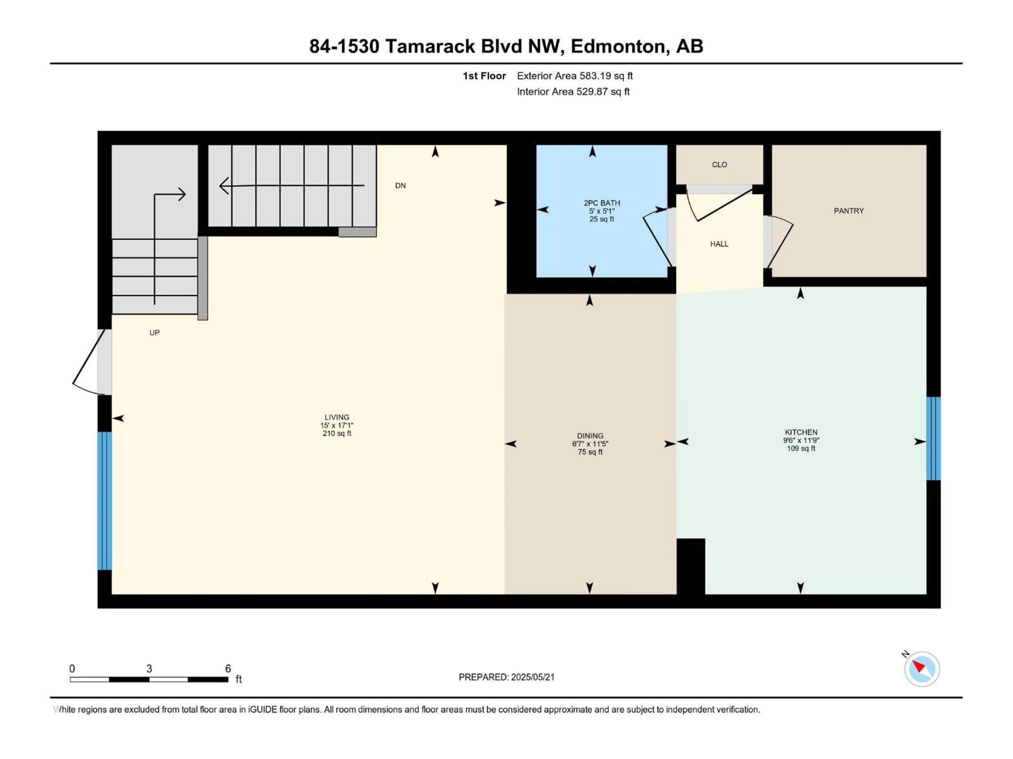 Floor plan for 84 - 1530 TAMARACK BV, Edmonton Alberta T6T2E6