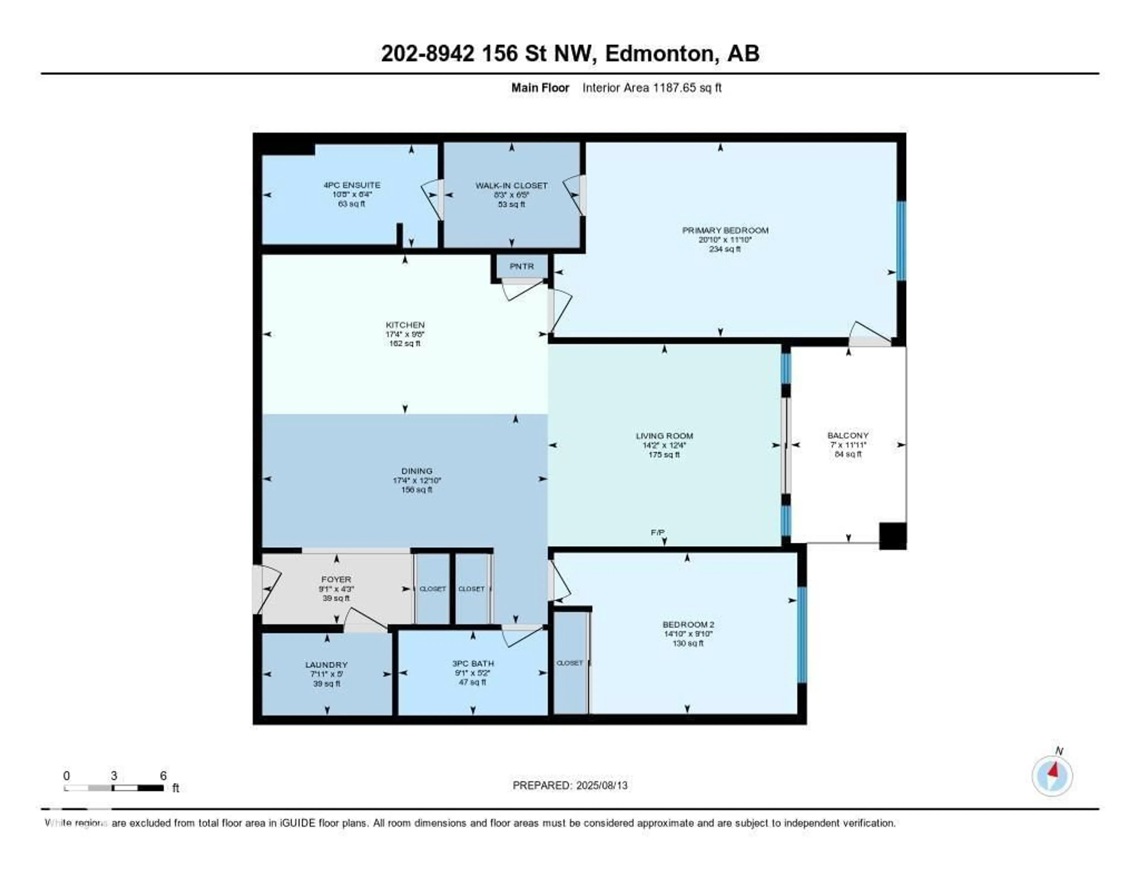 Floor plan for #202 - 8942 156 ST, Edmonton Alberta T5R5Z6