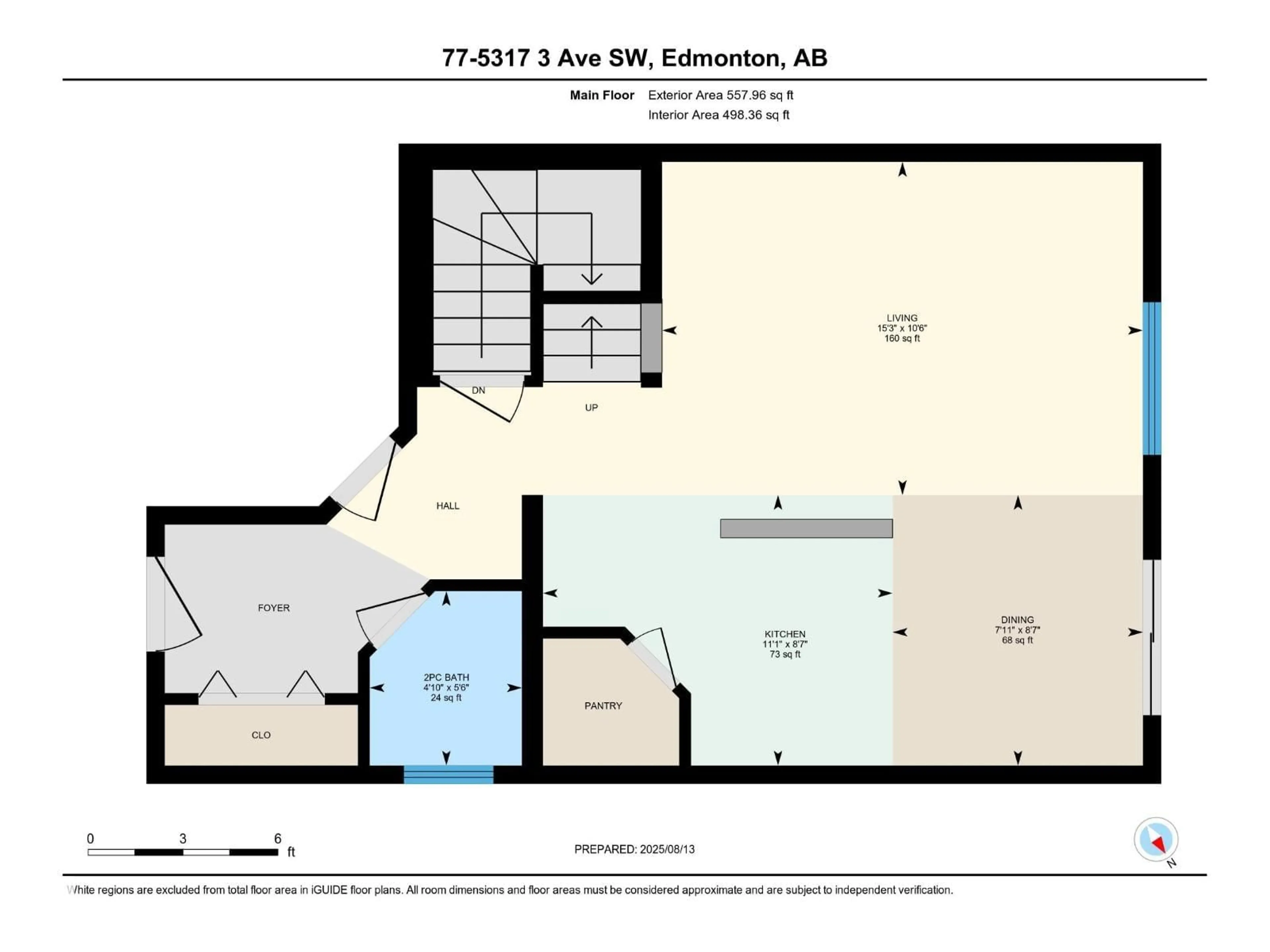 Floor plan for #77 - 5317 3 AV SW, Edmonton Alberta T6X0W7