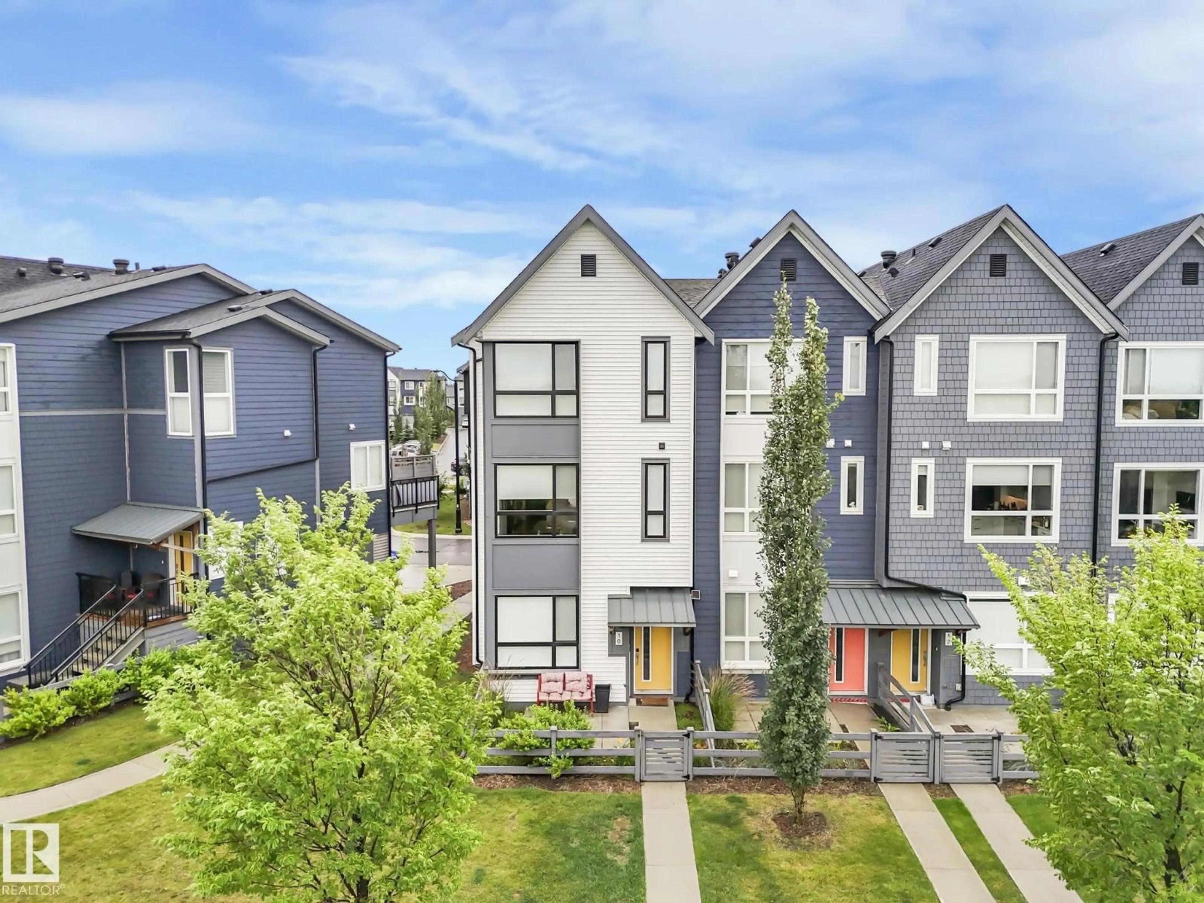 A pic from outside/outdoor area/front of a property/back of a property/a pic from drone, mountain view for 10 - 100 JENSEN BV, St. Albert Alberta T8N7T9