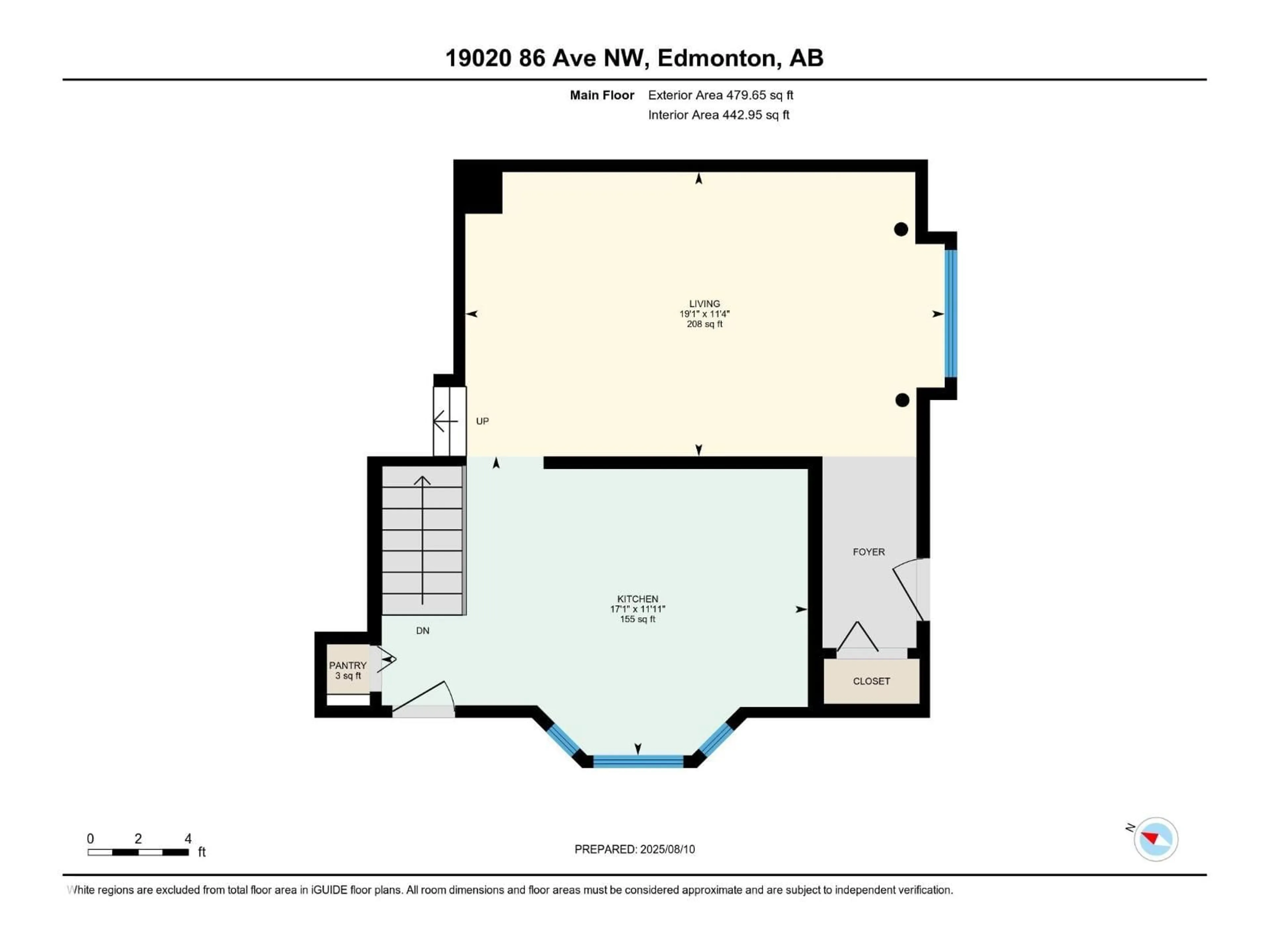 Floor plan for 19020 86 AV NW, Edmonton Alberta T5T1Y4