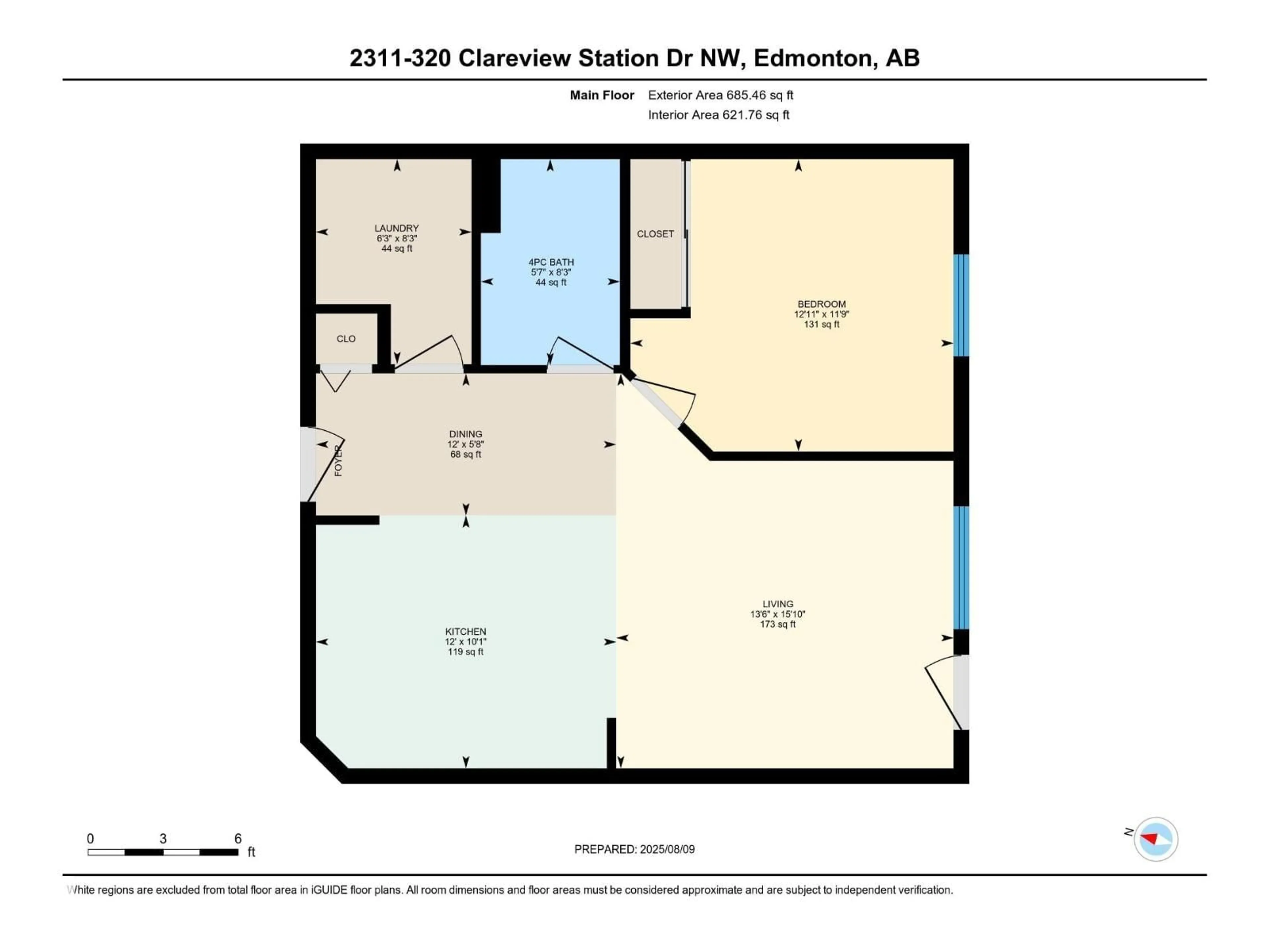 Floor plan for 320 - 2311 CLAREVIEW STATION DR, Edmonton Alberta T5Y0E5