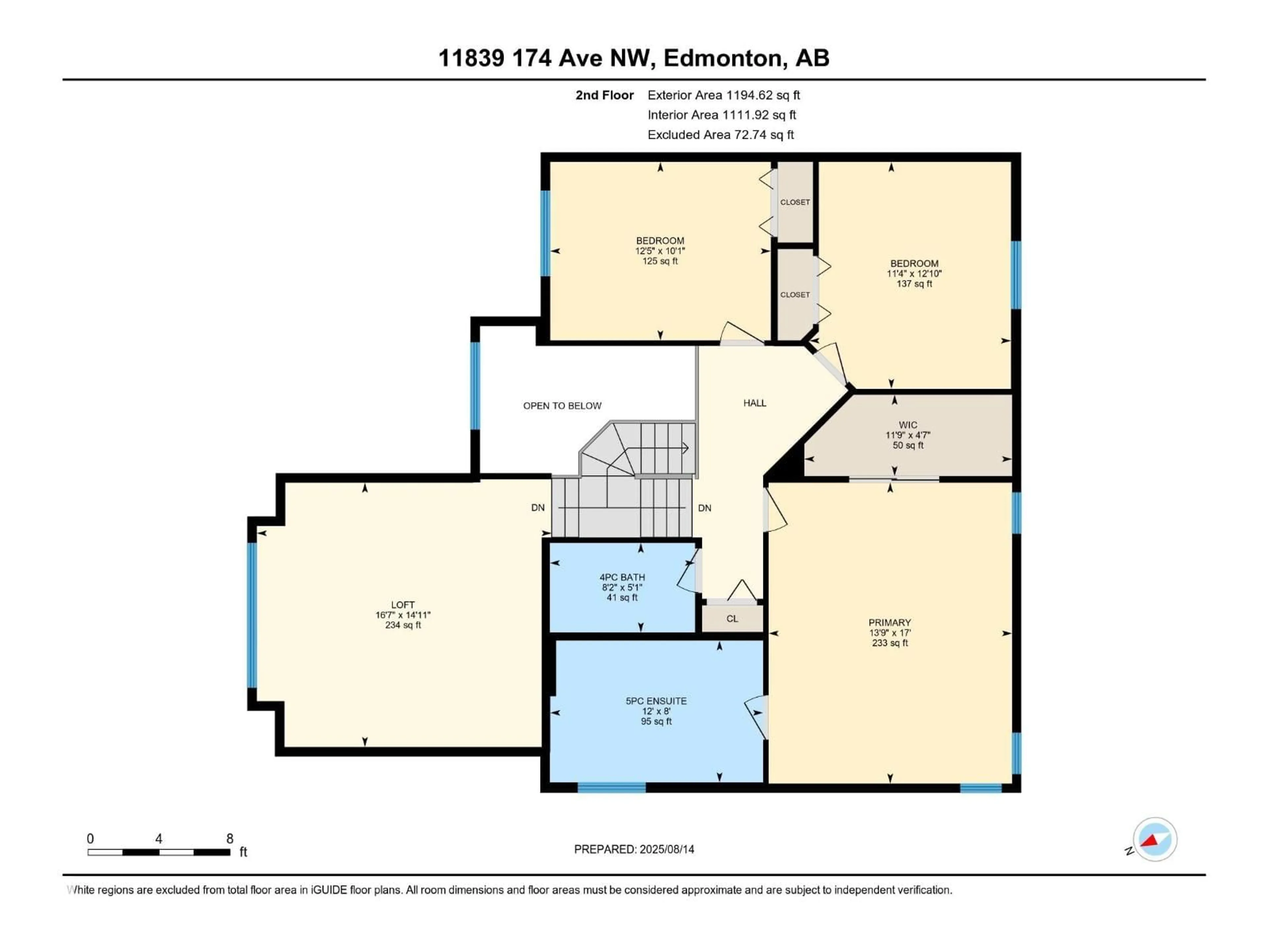 Floor plan for 11839 174 AV, Edmonton Alberta T5X0A6