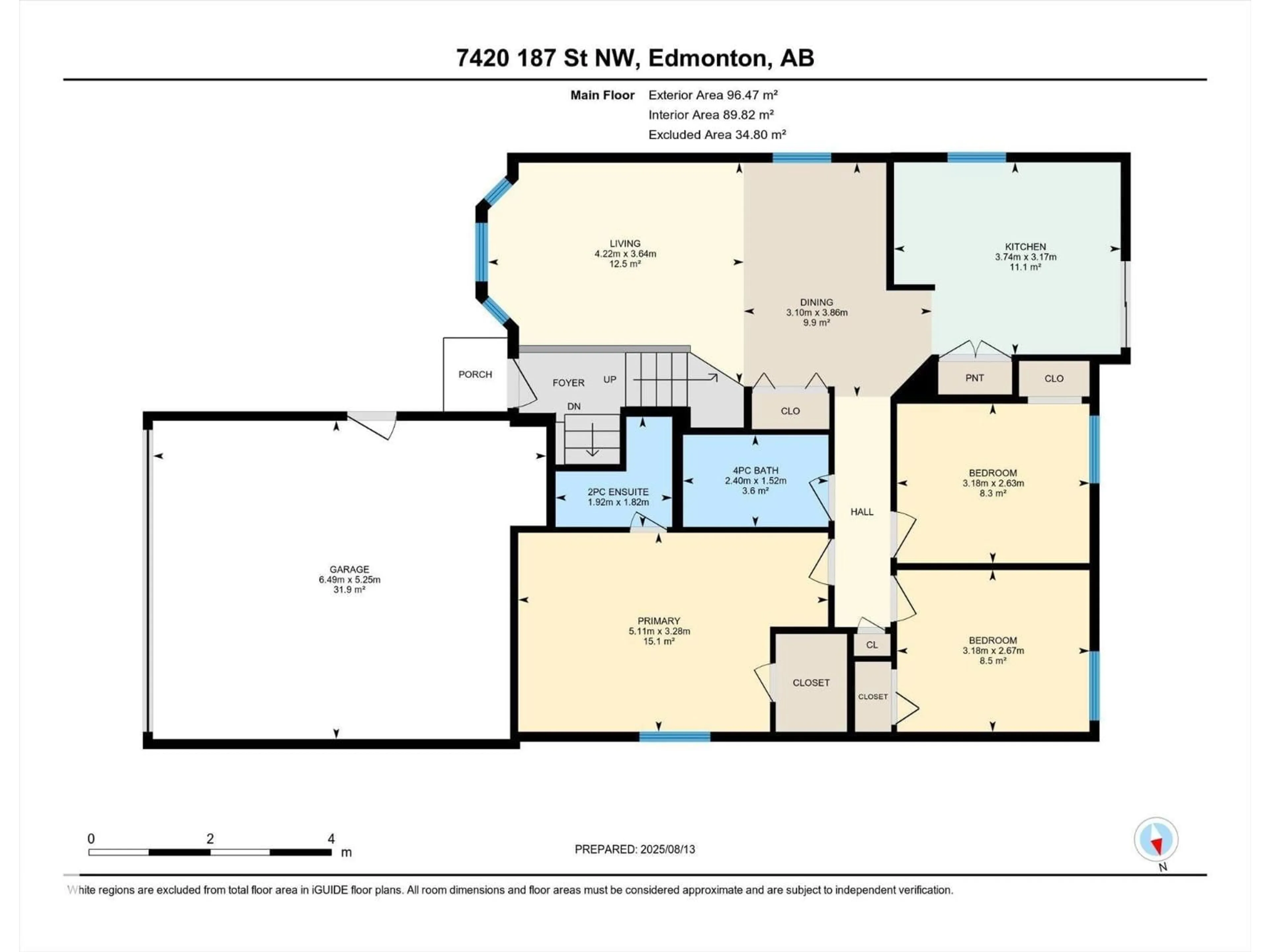 Floor plan for 7420 187 ST, Edmonton Alberta T5T5W4