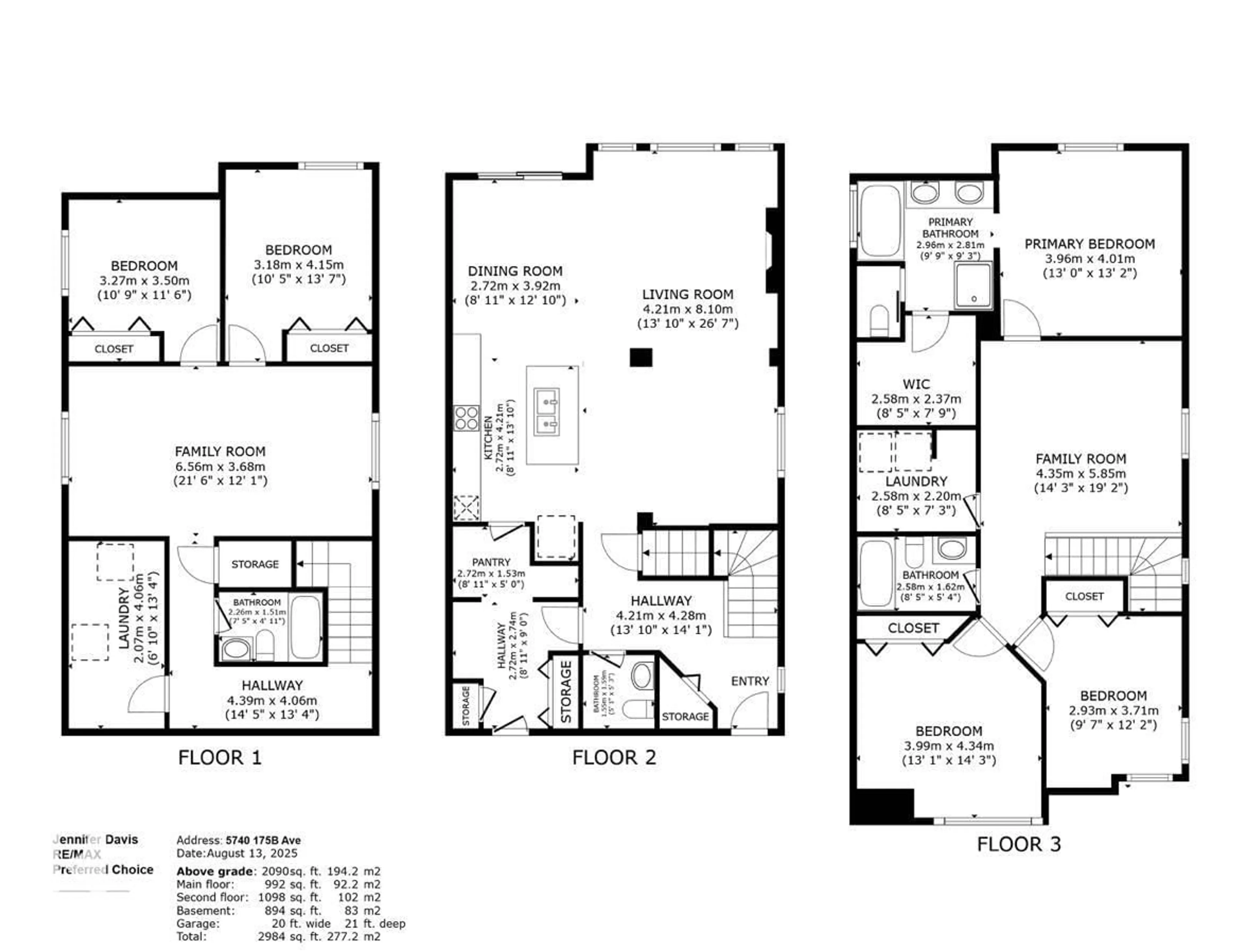 Floor plan for NW - 5740 175B AV, Edmonton Alberta T5W3V6