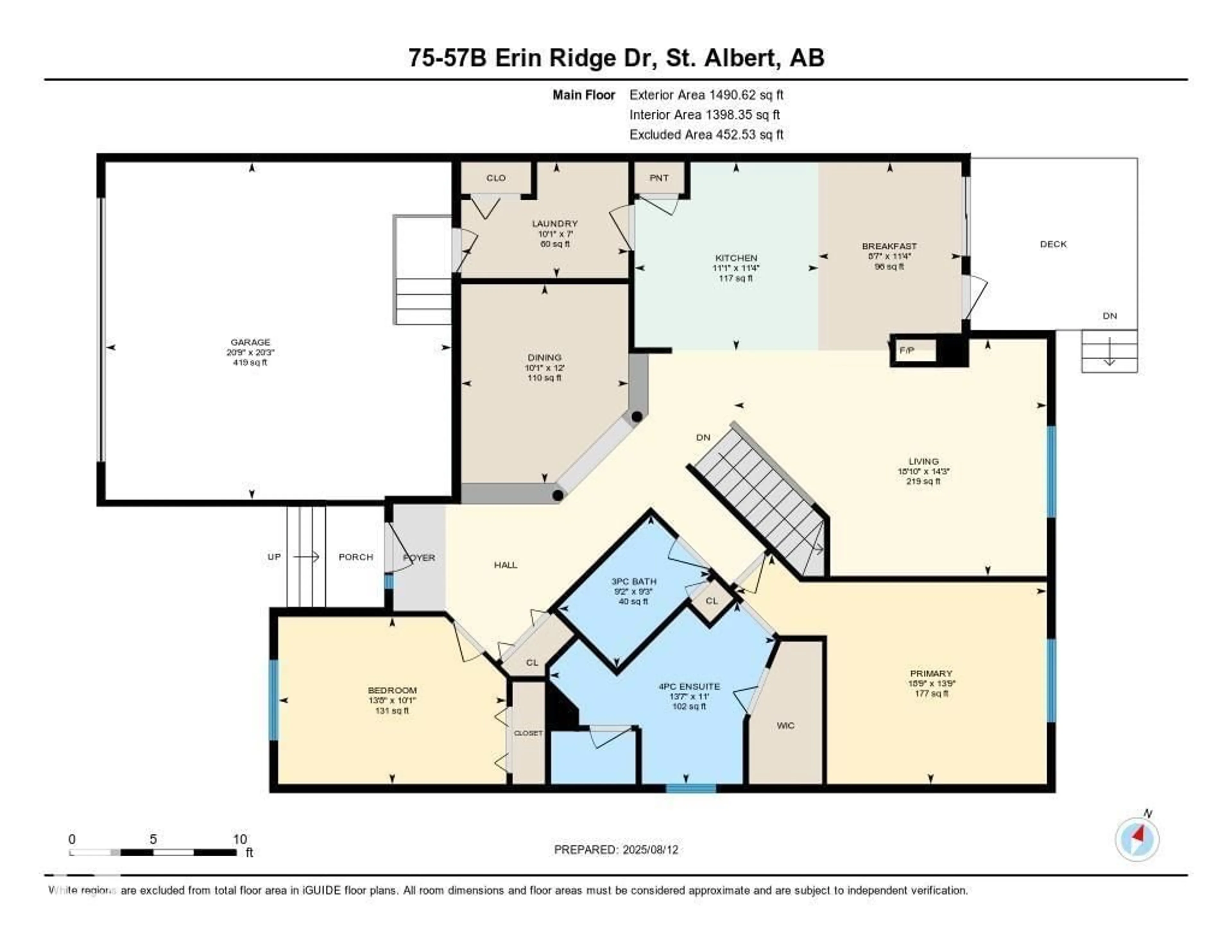 Floor plan for 57B - 75 ERIN RIDGE DR, St. Albert Alberta T8N6G1