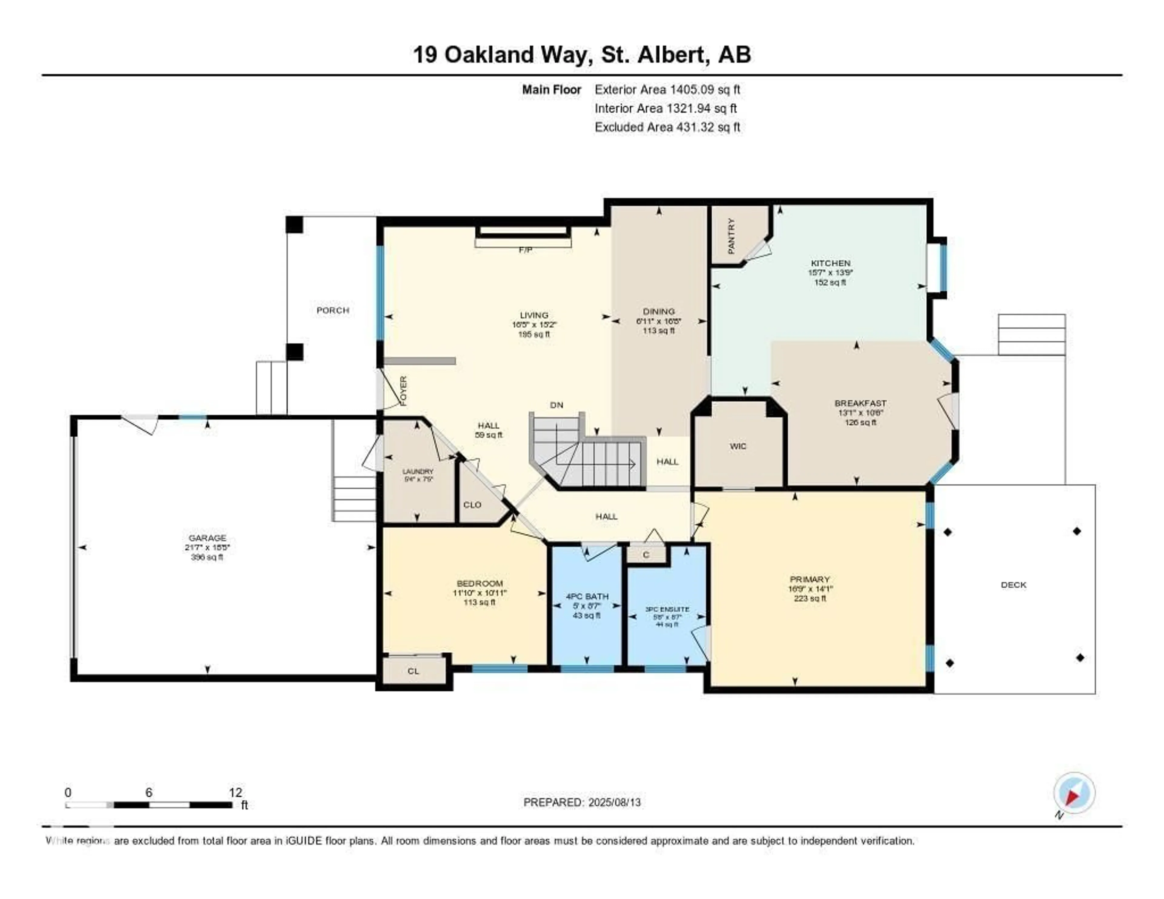 Floor plan for 19 OAKLAND WY, St. Albert Alberta T8N6R5