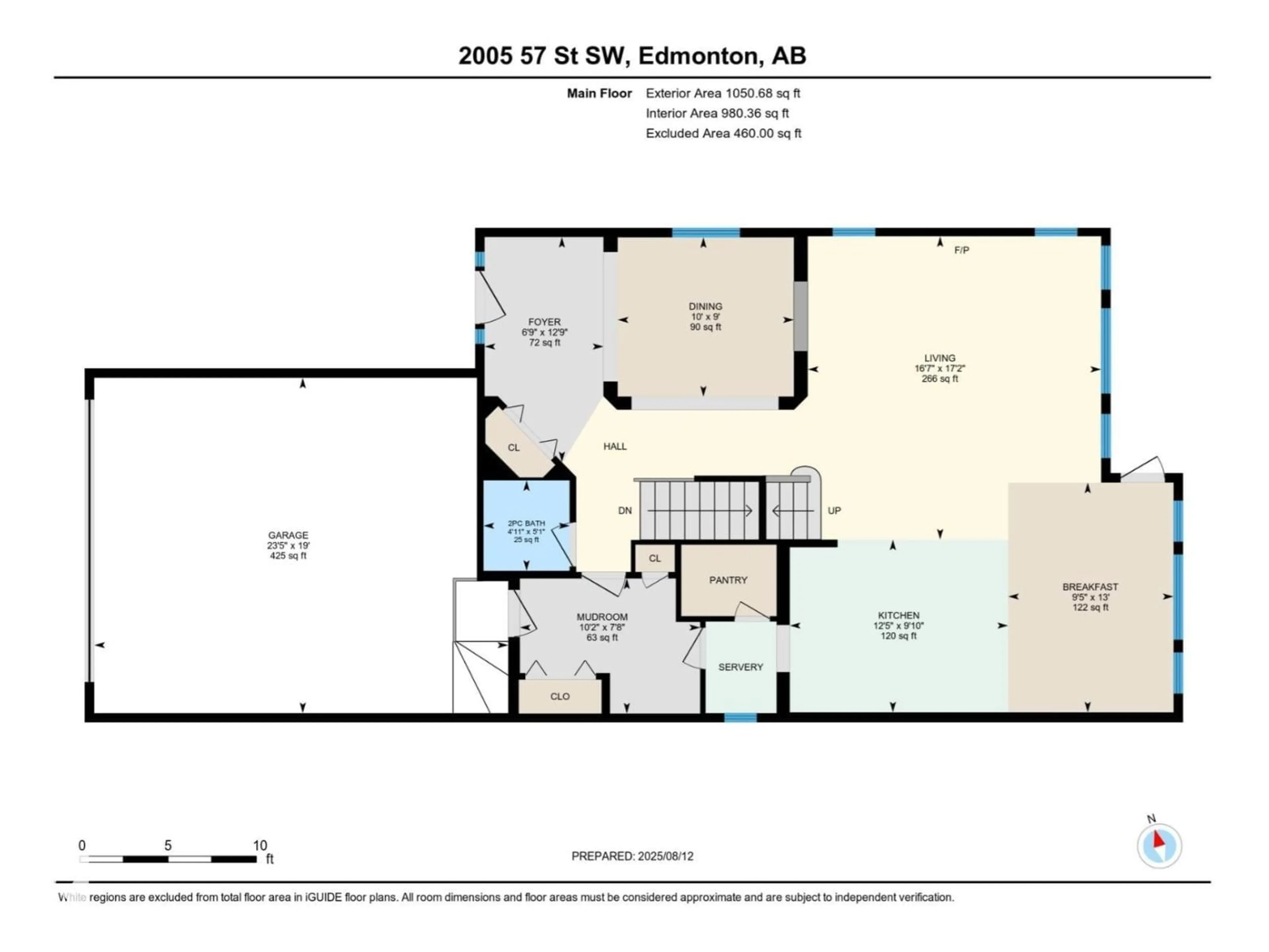 Floor plan for SW - 2005 57 ST, Edmonton Alberta T6X2B9