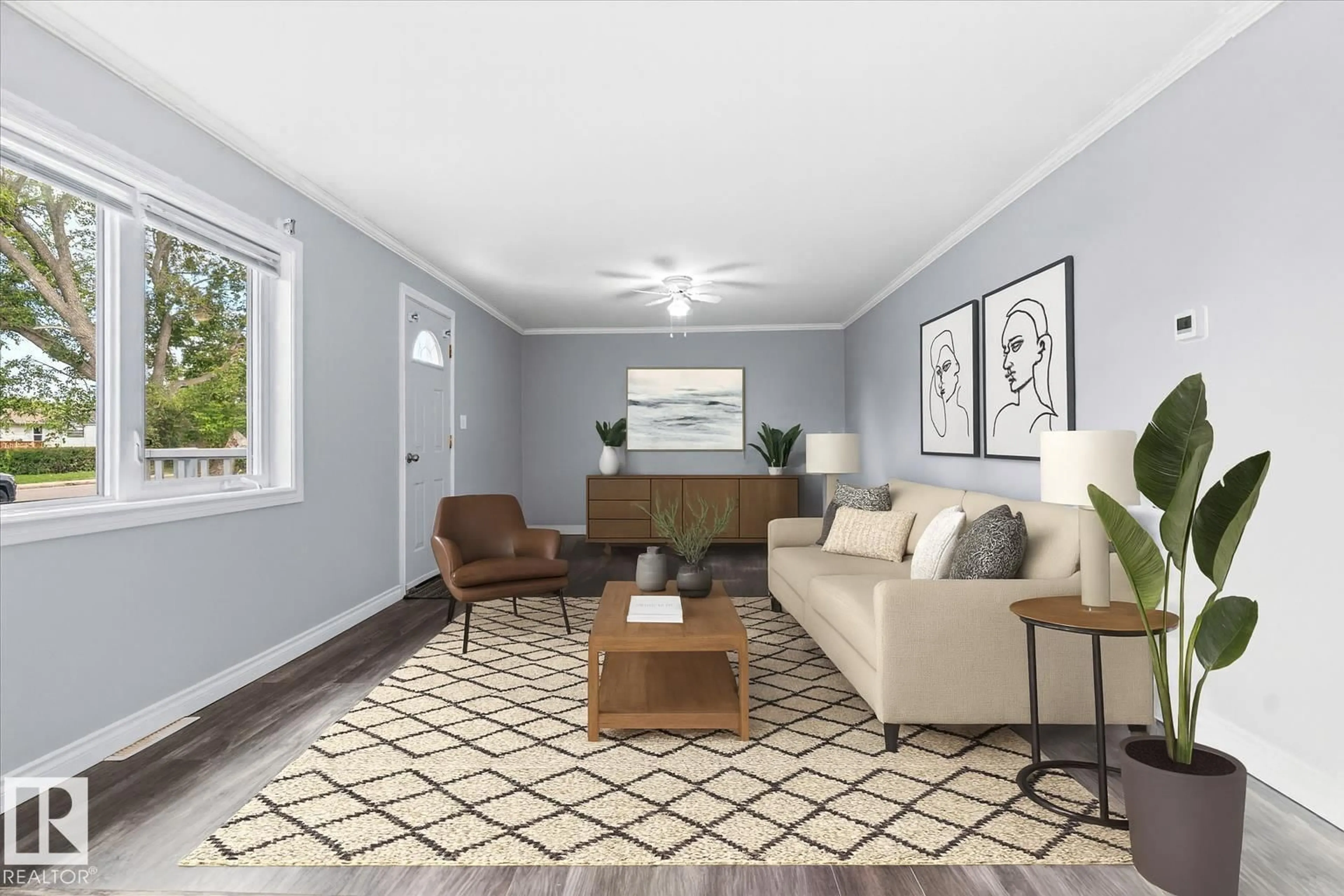 Living room with furniture, unknown for 4819 52 ST, Redwater Alberta T0A2W0