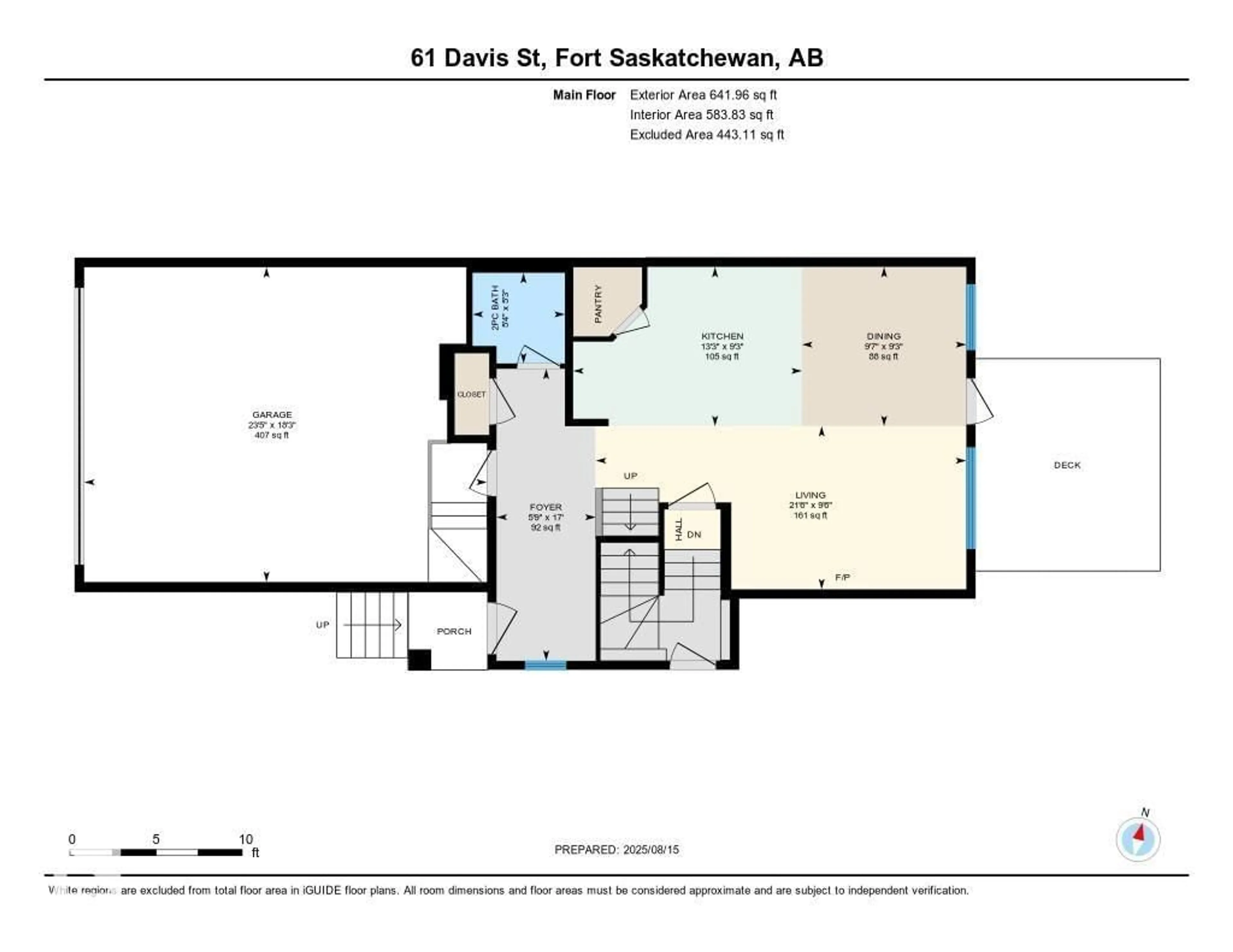 Floor plan for 61 DAVIS ST, Fort Saskatchewan Alberta T8L0M7