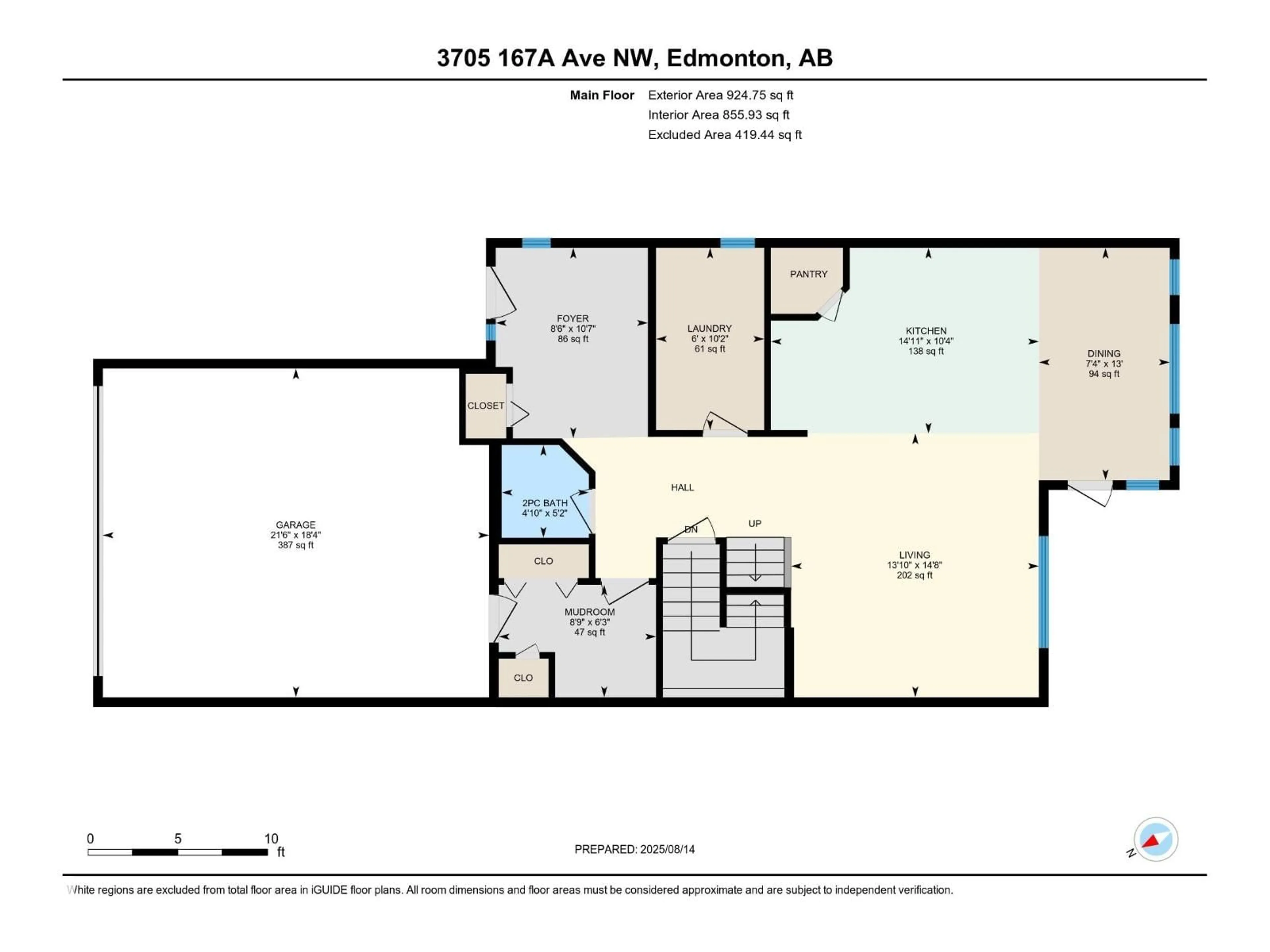 Floor plan for 3705 167A AV, Edmonton Alberta T5Y0X6