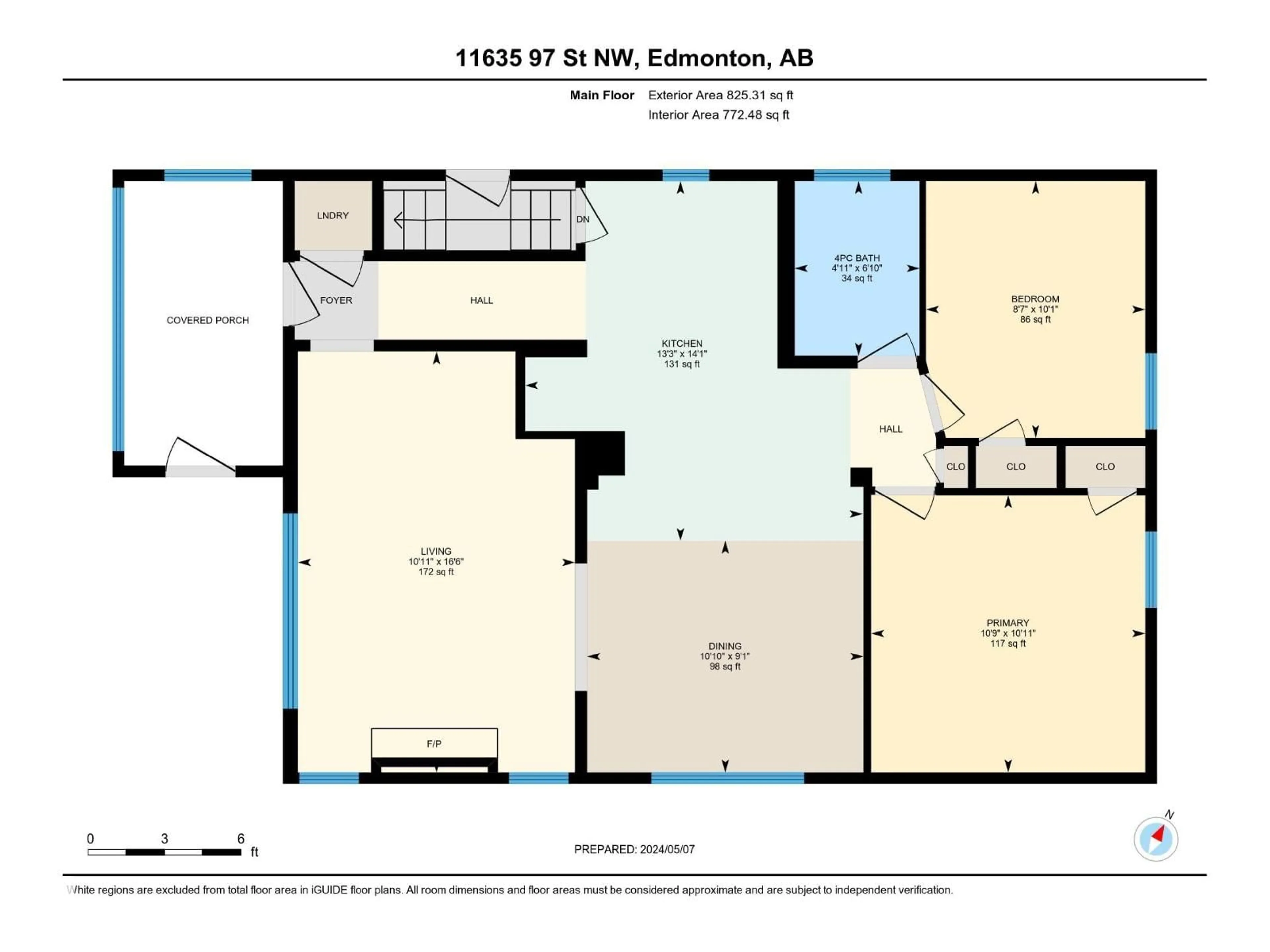 Floor plan for NW - 11635 97 ST, Edmonton Alberta T5G1Y1