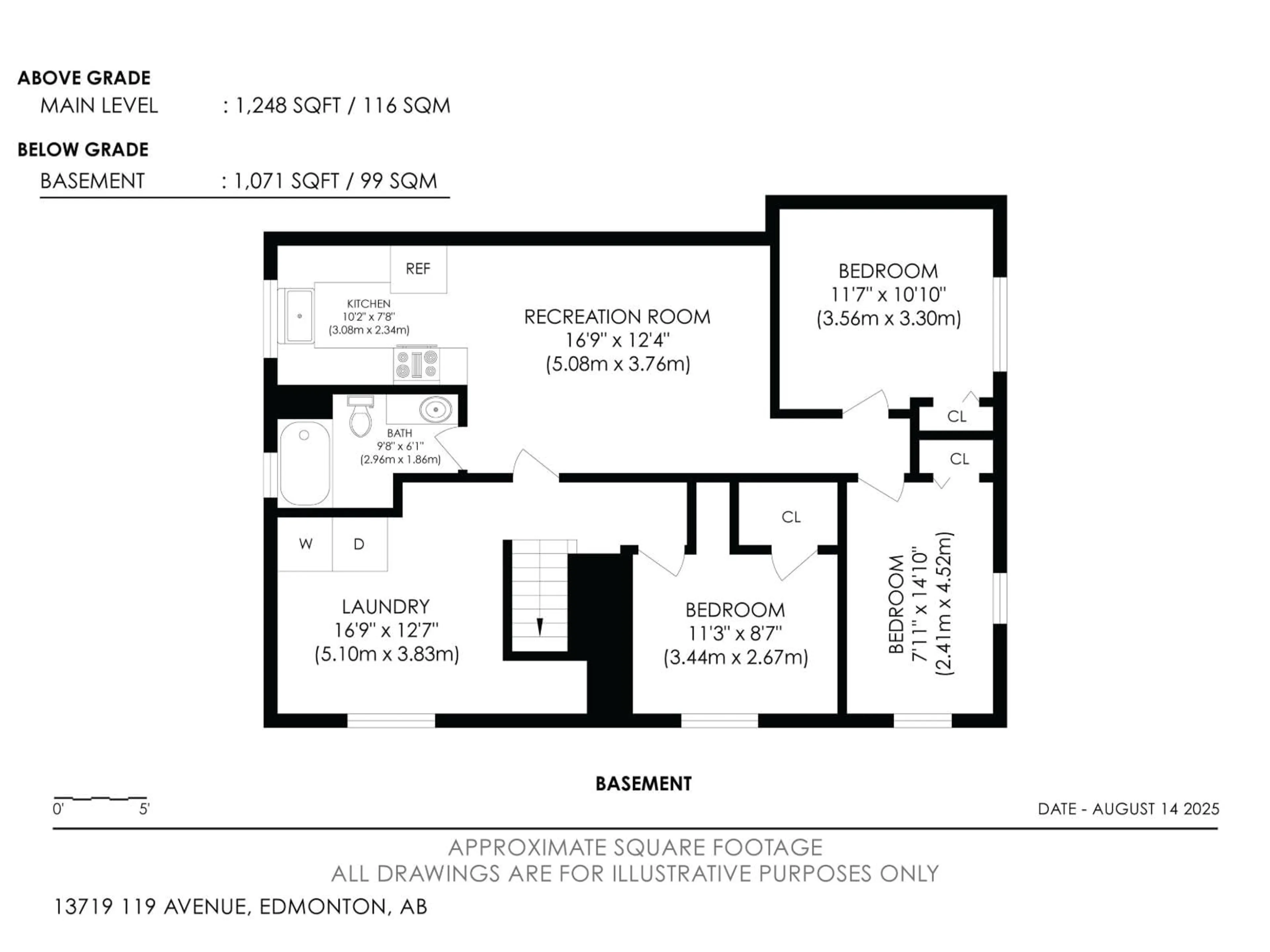 Floor plan for 13719 119 AV, Edmonton Alberta T5L2N5