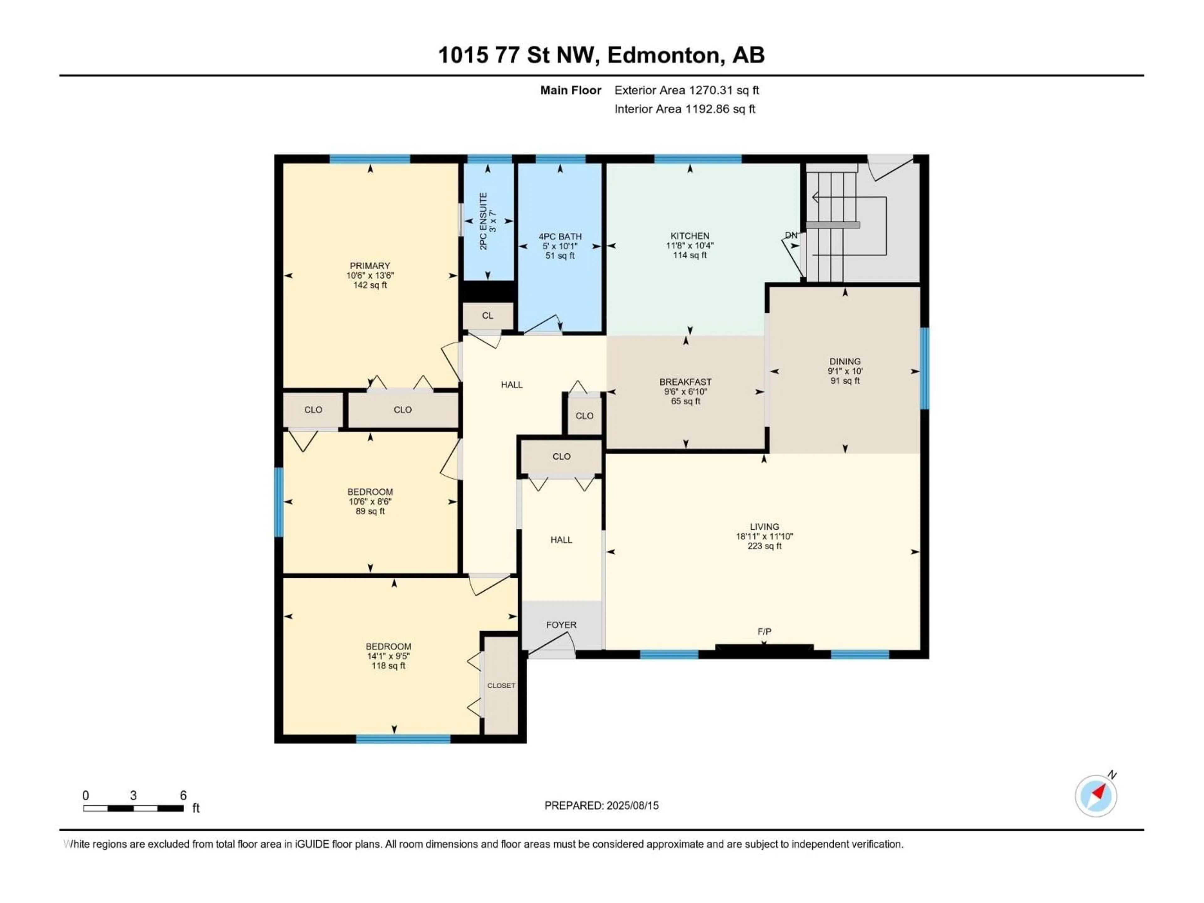 Floor plan for NW - 1015 77 ST, Edmonton Alberta T6K3G4