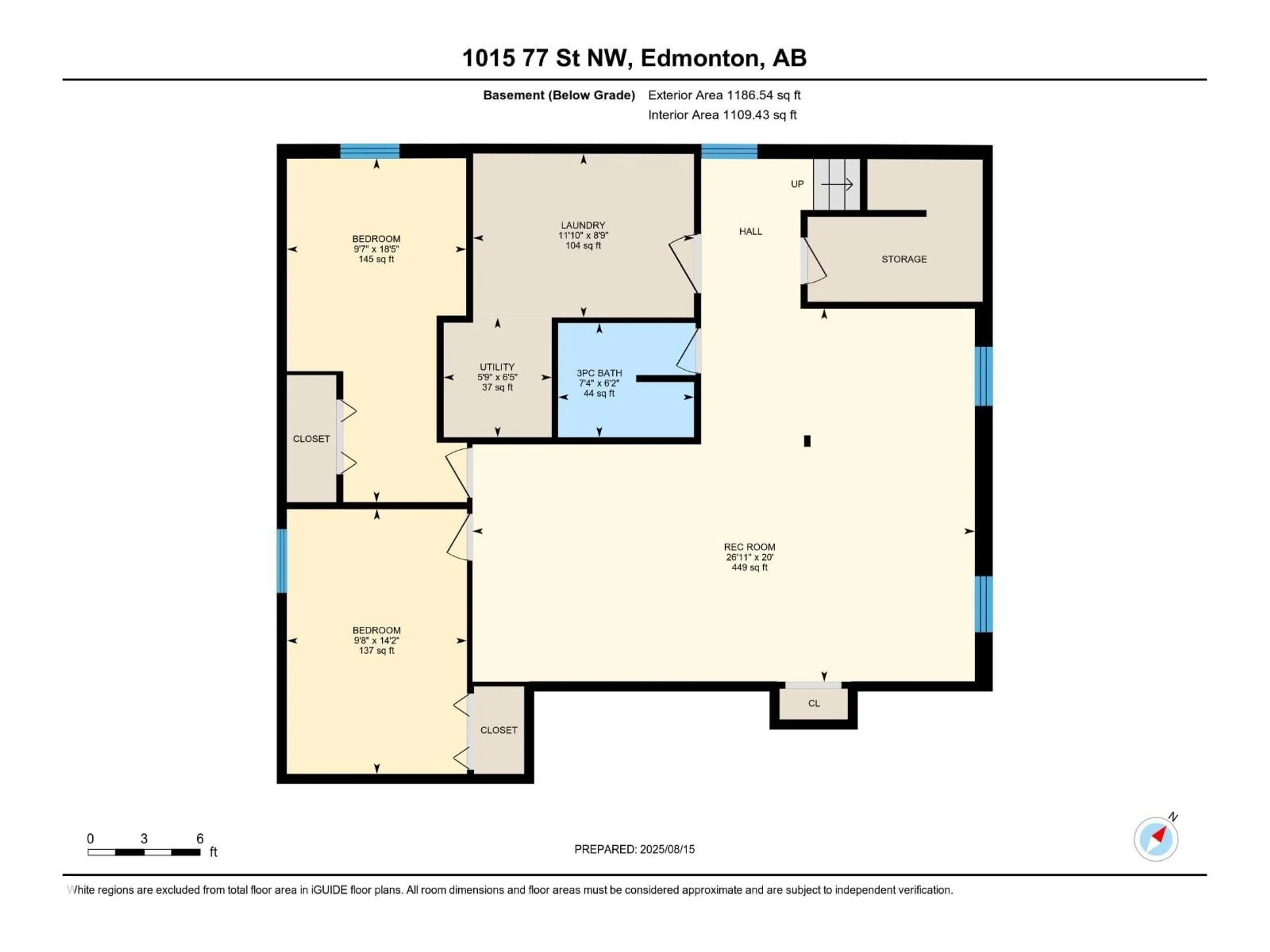 Floor plan for NW - 1015 77 ST, Edmonton Alberta T6K3G4