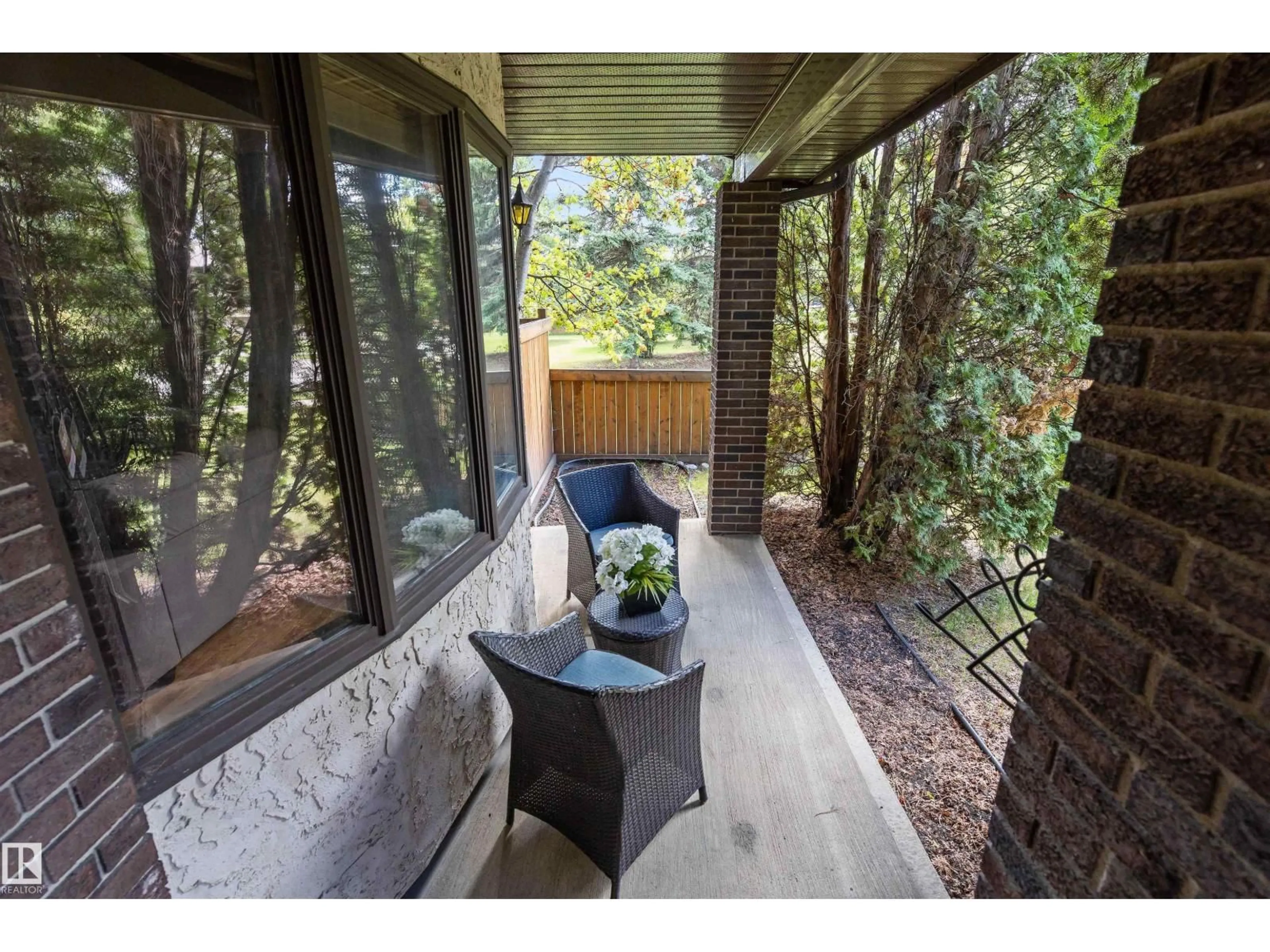 Patio, forest/trees view for 81 LANGHOLM DR, St. Albert Alberta T8N4N6