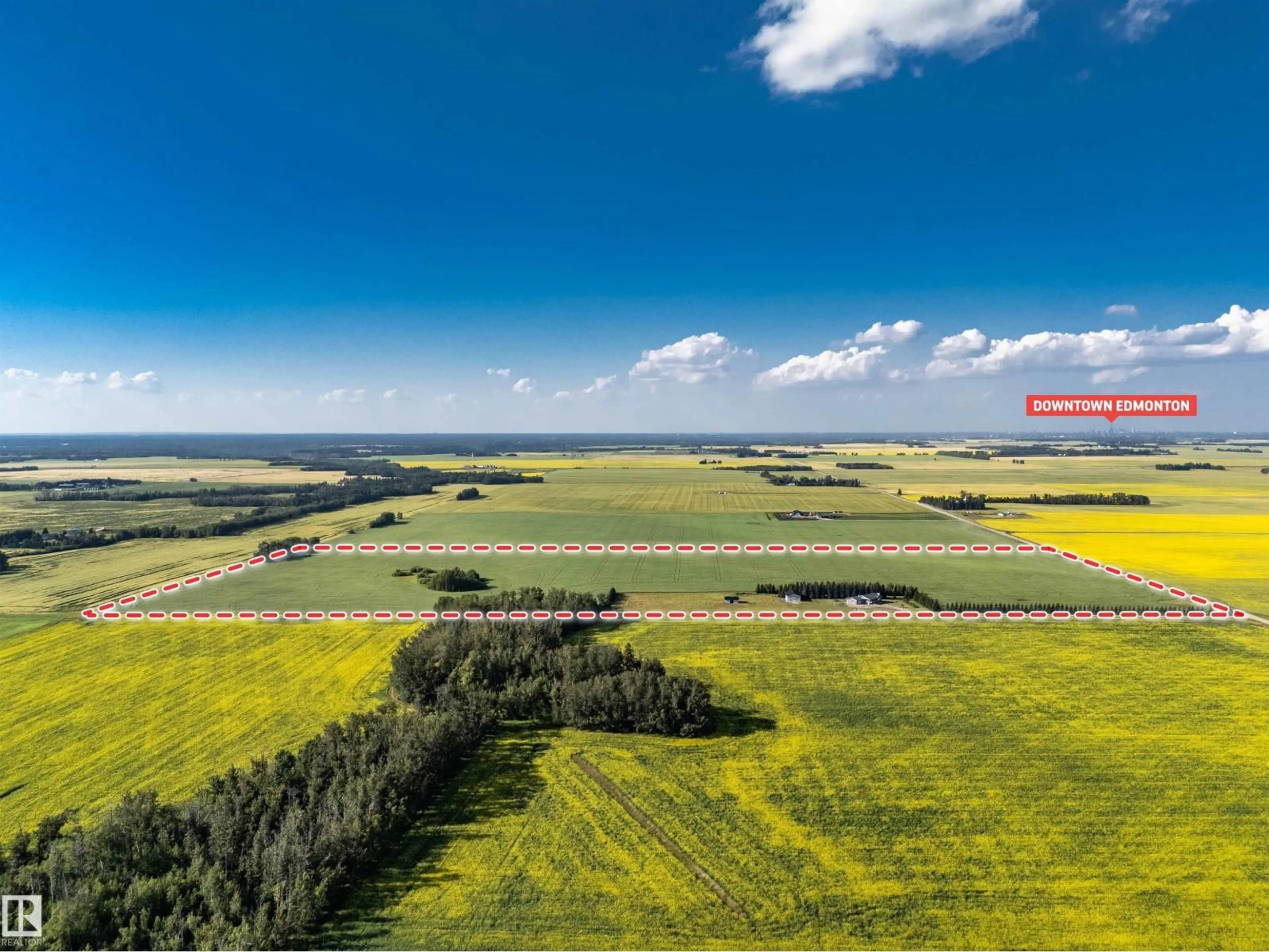 A pic from outside/outdoor area/front of a property/back of a property/a pic from drone, forest/trees view for 50242 RGE ROAD 260, Rural Leduc County Alberta T9G0K7