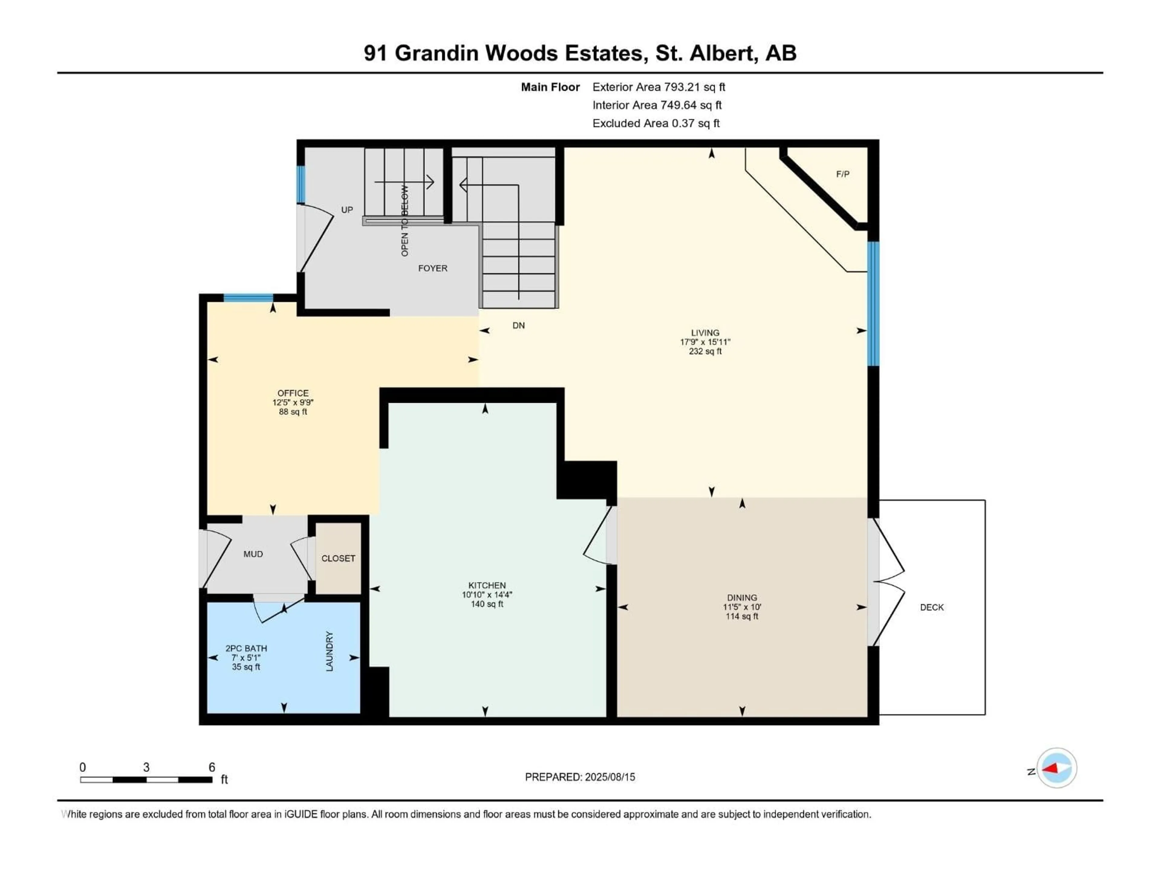 Floor plan for 91 GRANDIN WOODS ES, St. Albert Alberta T8N2Y4
