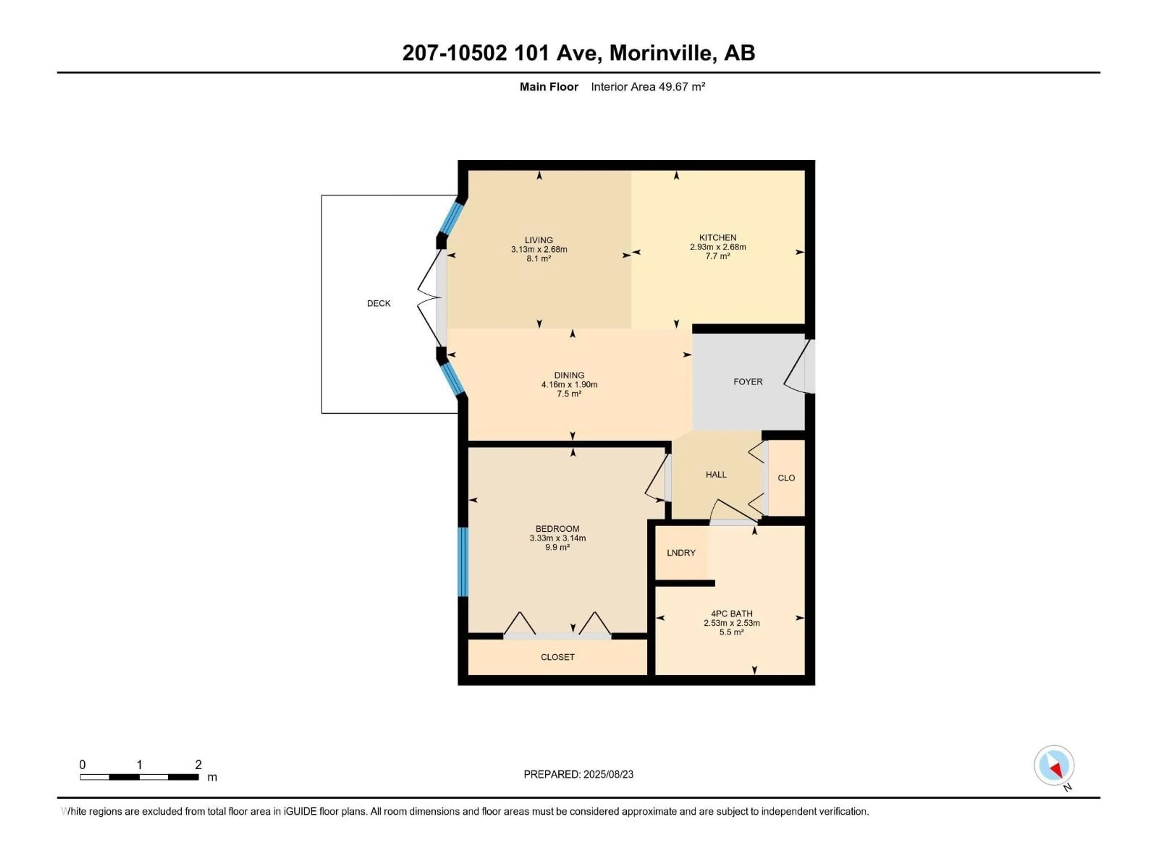 Floor plan for 207 - 10502 101 AV, Morinville Alberta T8R1V7