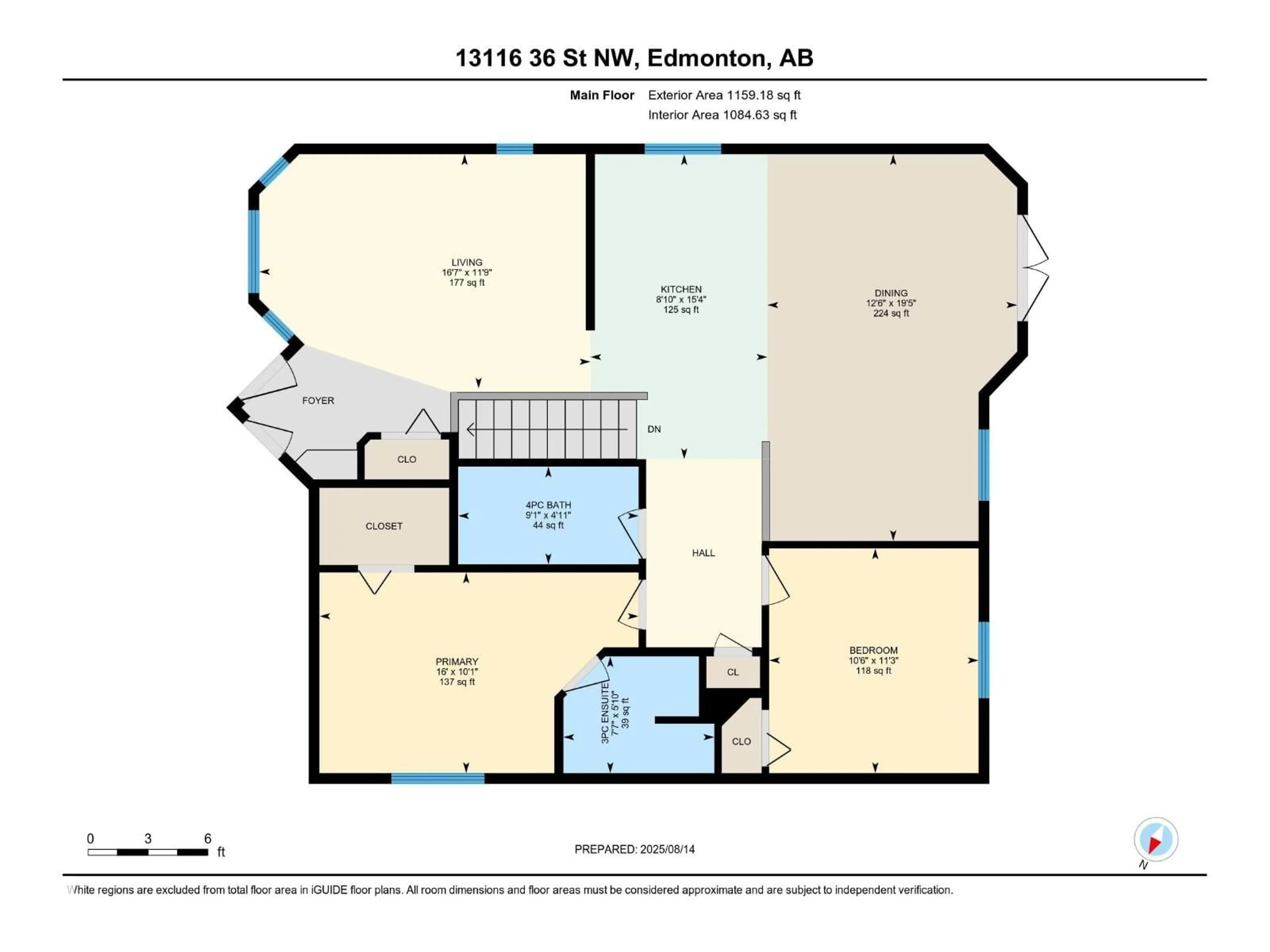 Floor plan for 13116 36 ST, Edmonton Alberta T5A5C7