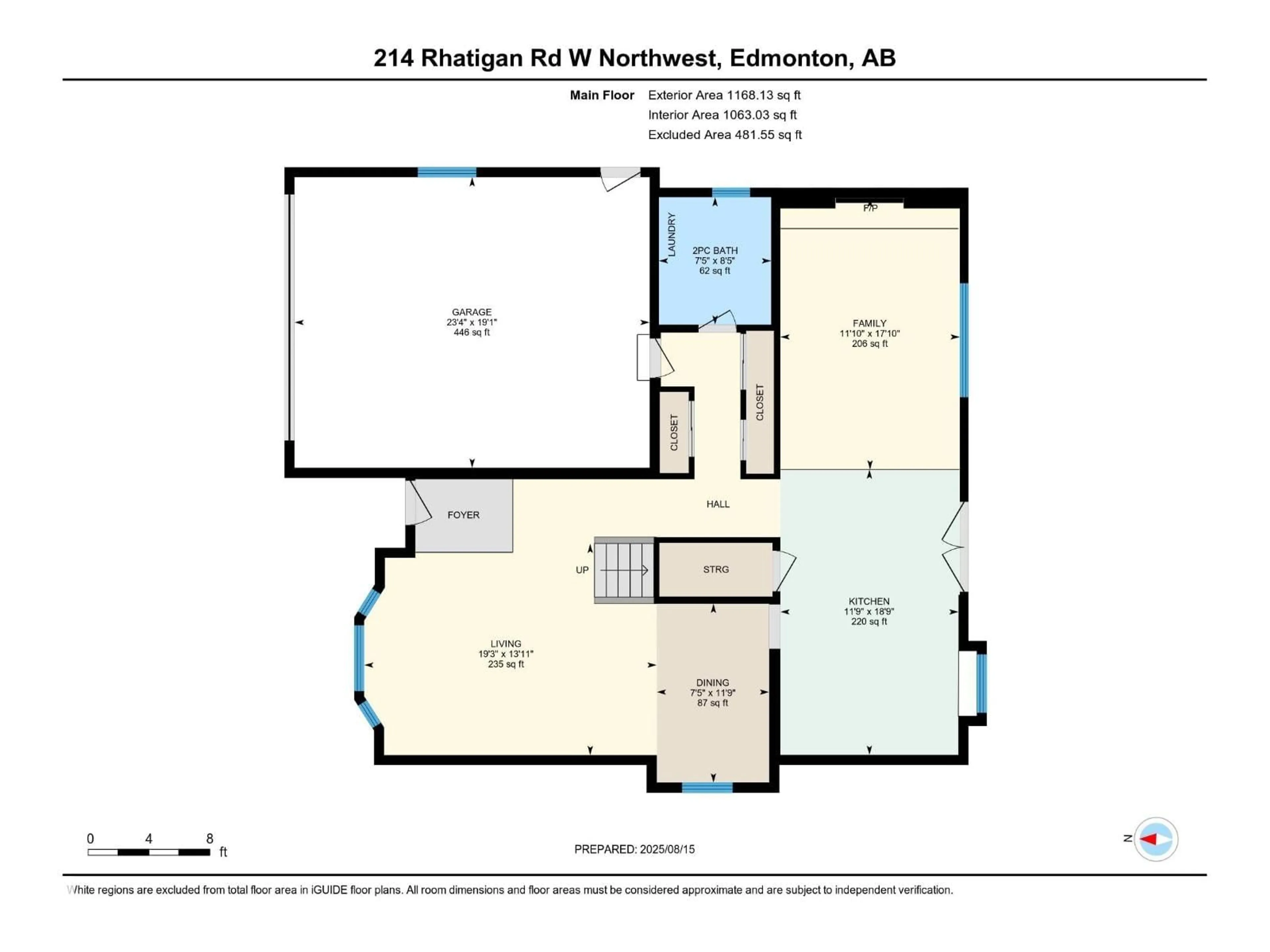 Floor plan for 214 RHATIGAN RD W, Edmonton Alberta T6R1G1