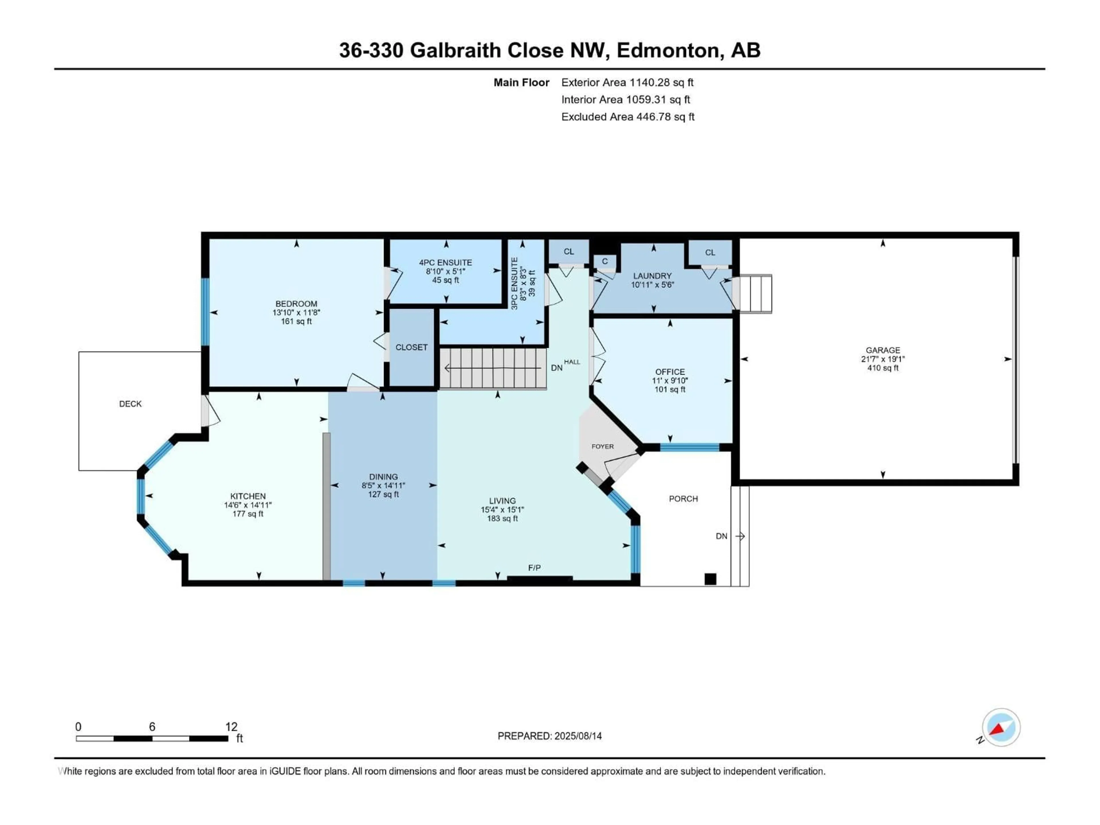 Floor plan for #36 - 330 GALBRAITH CL, Edmonton Alberta T5T6L9