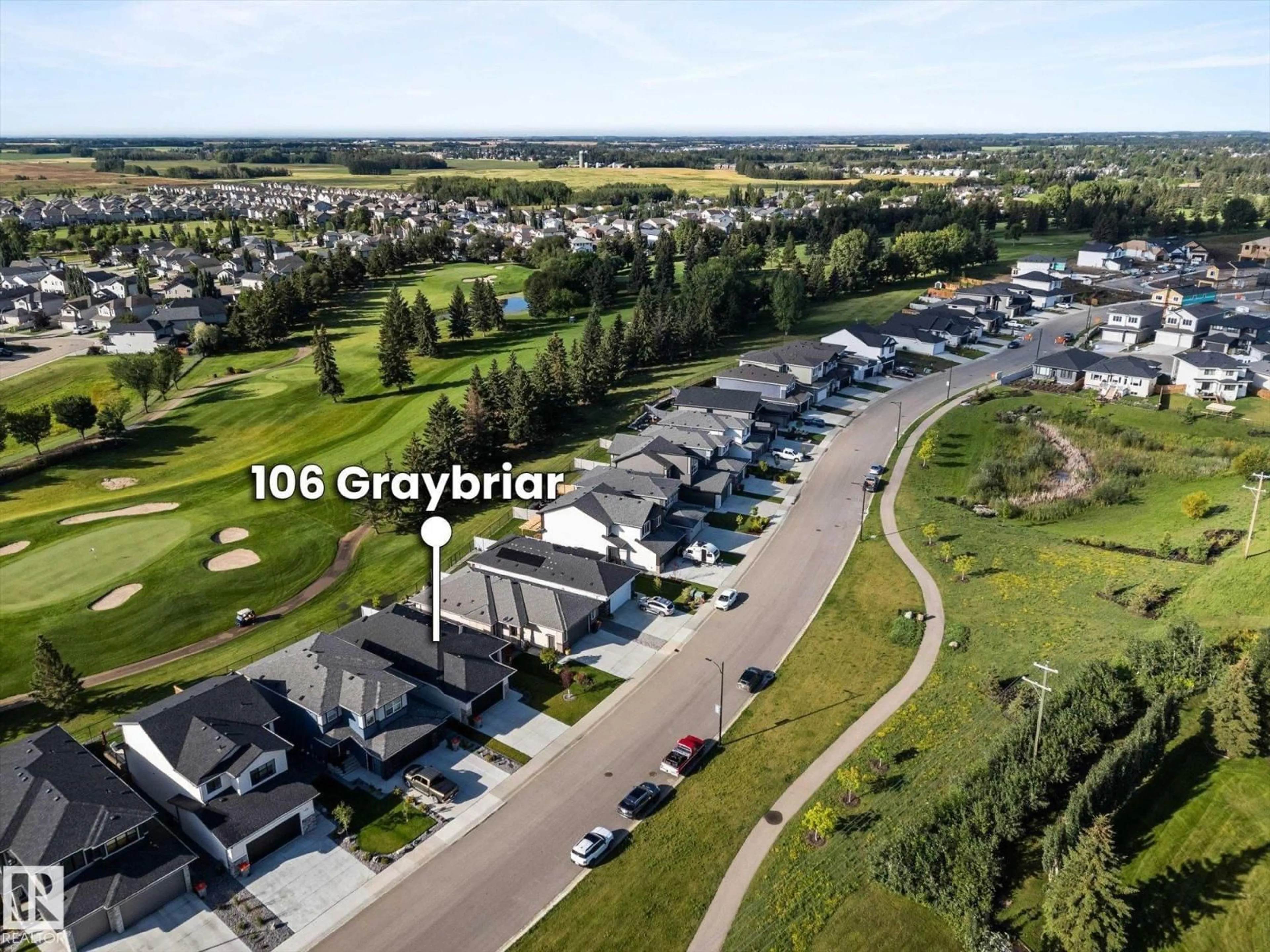 A pic from outside/outdoor area/front of a property/back of a property/a pic from drone, street for 106 GRAYBRIAR DR, Stony Plain Alberta T7Z0M7