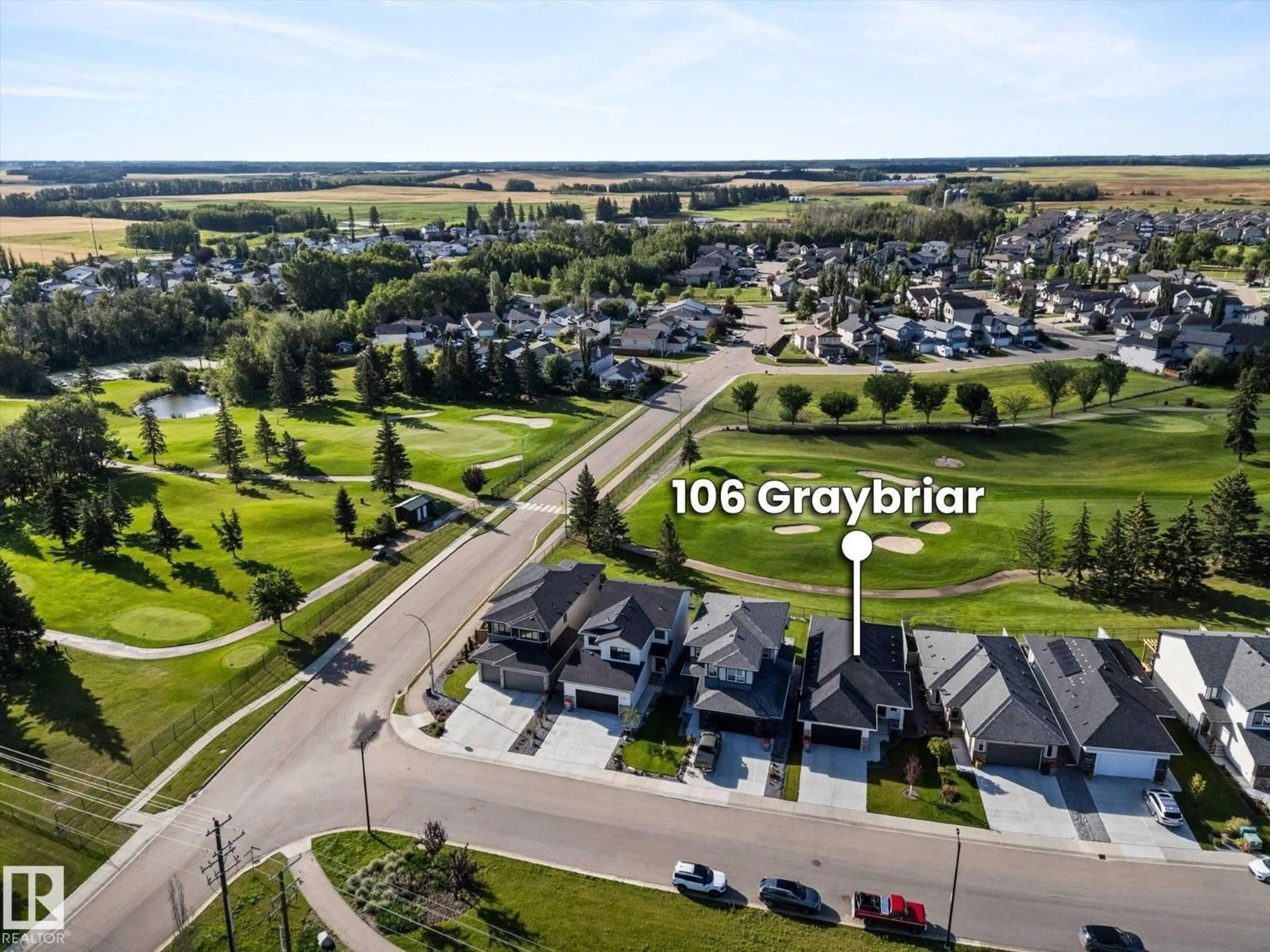A pic from outside/outdoor area/front of a property/back of a property/a pic from drone, street for 106 GRAYBRIAR DR, Stony Plain Alberta T7Z0M7