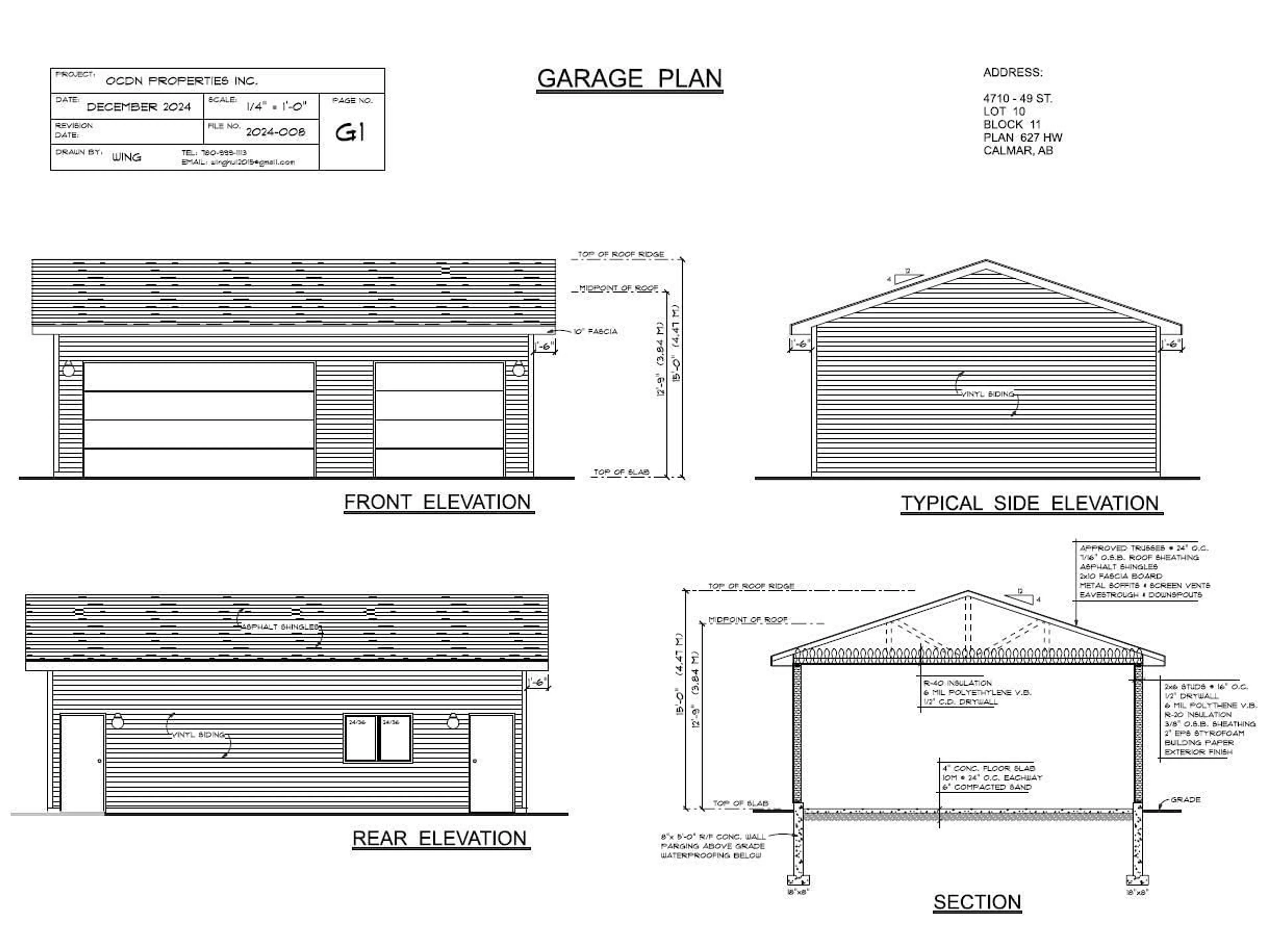 Indoor garage for 4710 49 ST, Calmar Alberta T0C0V0