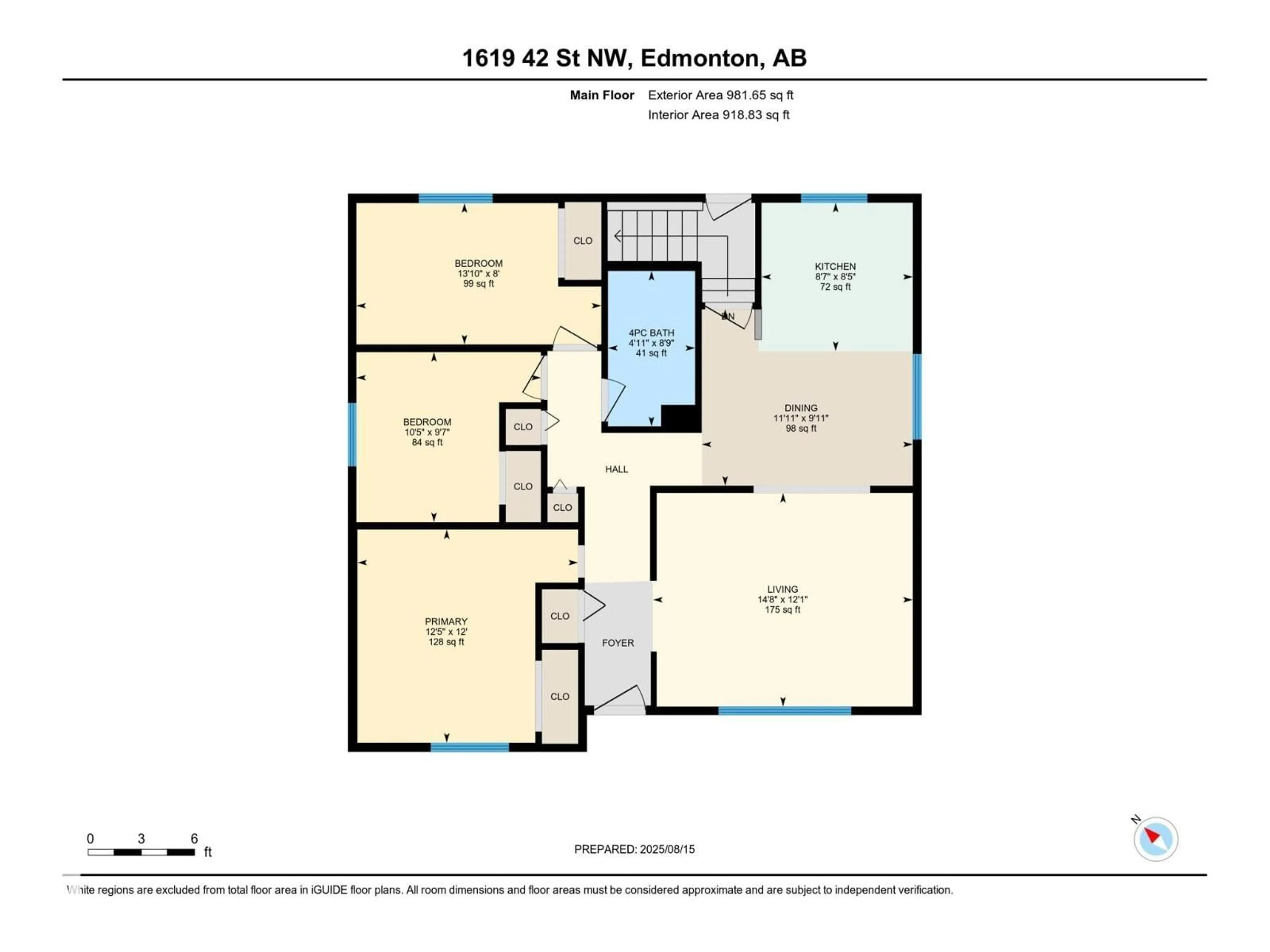 Floor plan for NW - 1619 42 ST, Edmonton Alberta T6L2R8