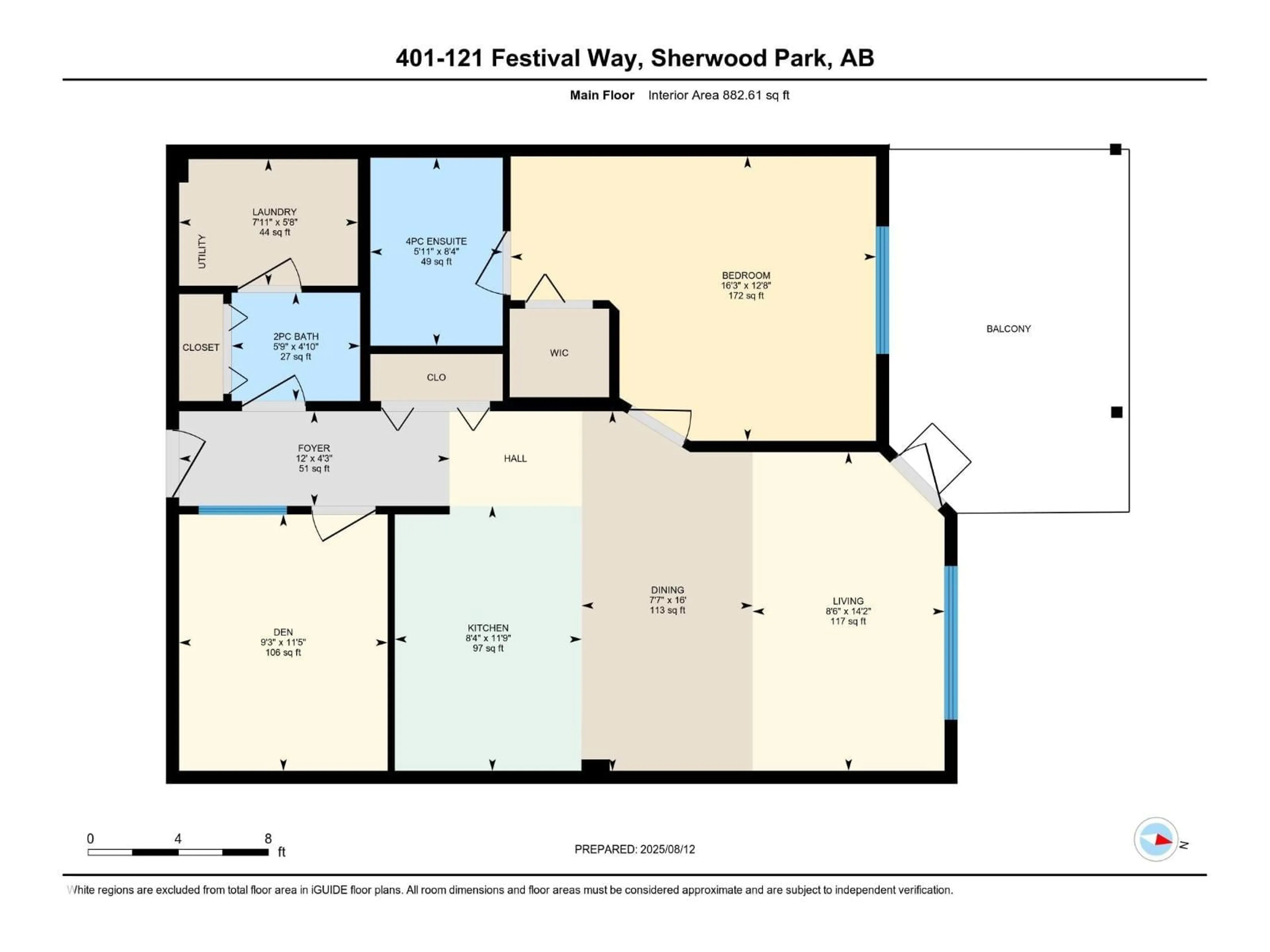 Floor plan for #401 - 121 FESTIVAL WY, Sherwood Park Alberta T8A3B4