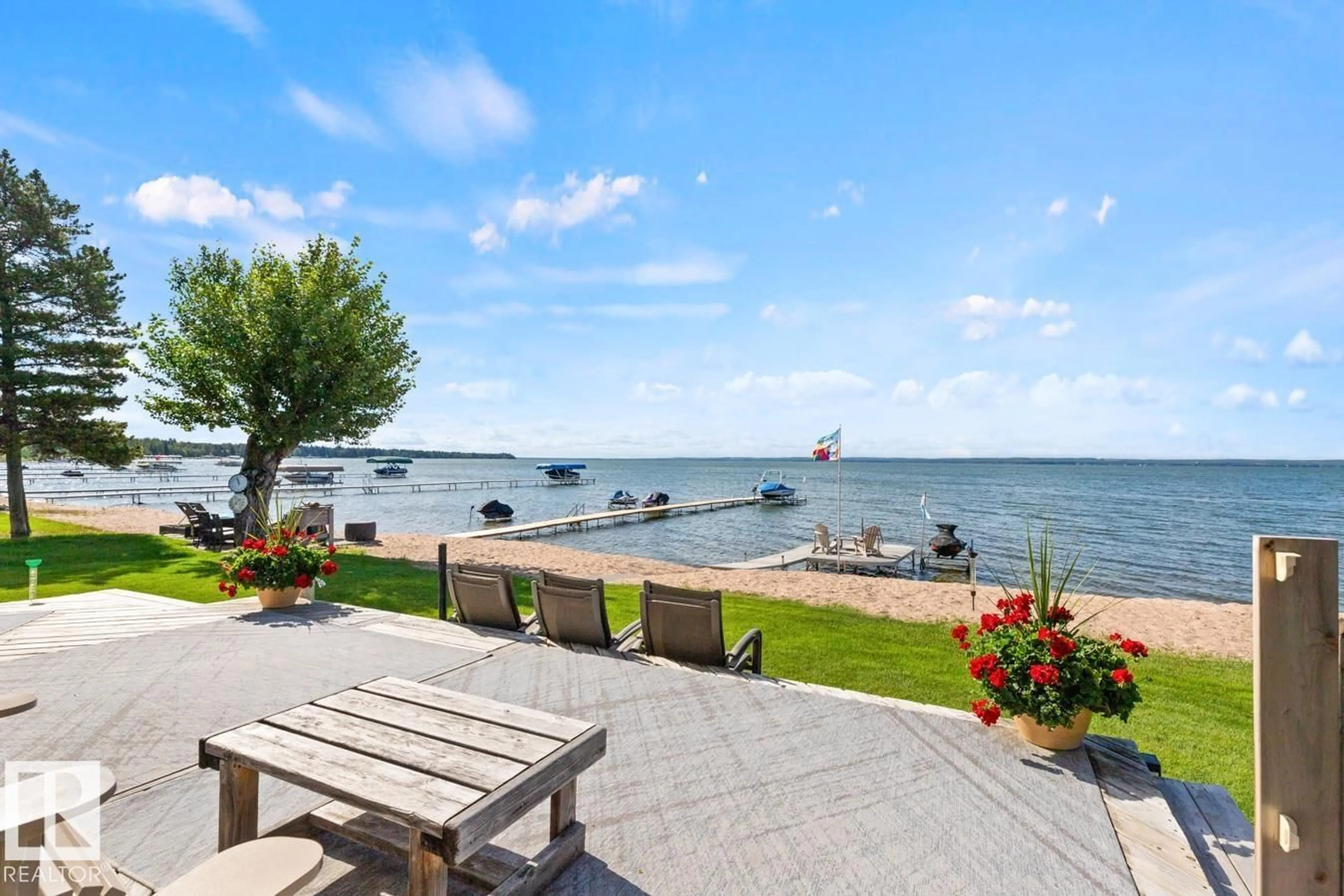 Patio, water/lake/river/ocean view for 5 ARGENTIA BE, Rural Wetaskiwin County Alberta T0C2C0